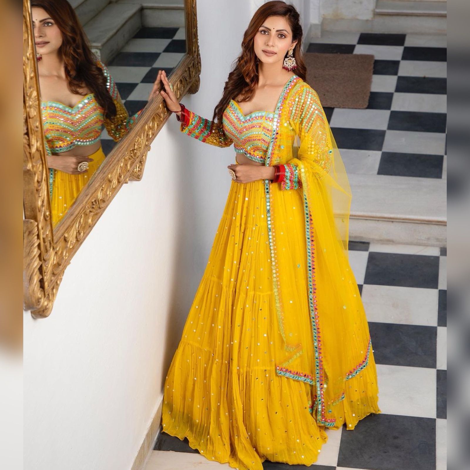 Delightful Haldi Wear Sequence Embroidery Work Yellow Color Lehenga Ch vastracloth