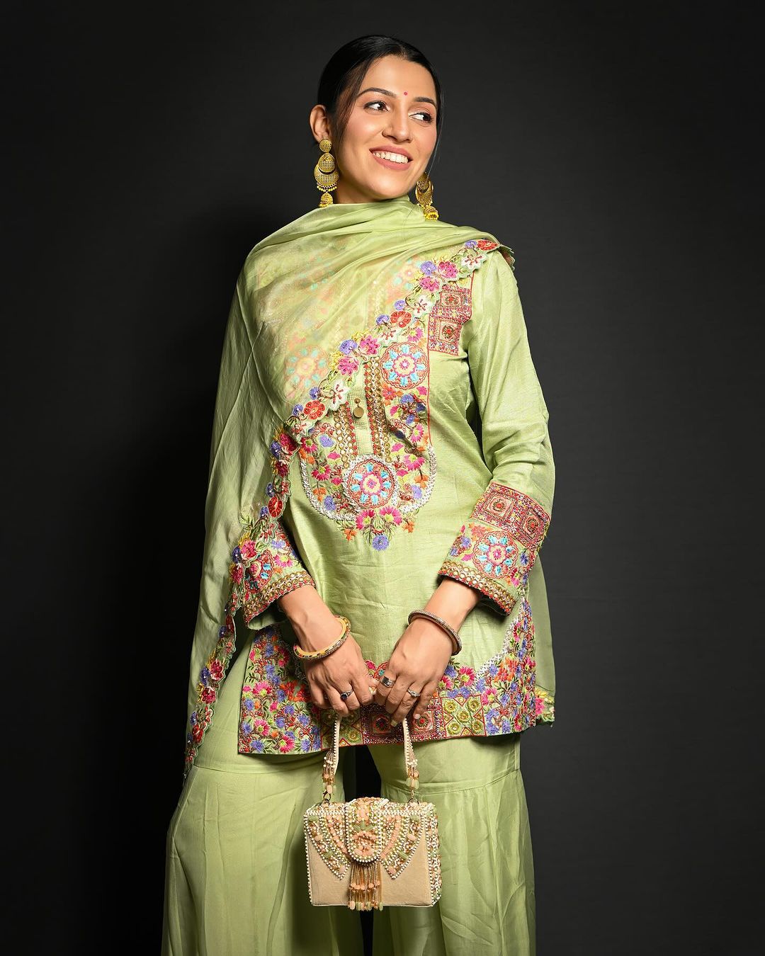 Captivating  Embroidery Sequence Work Rediyam Color Sahara Suit