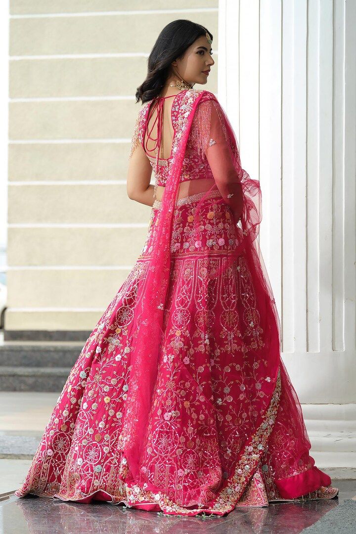 Designer Pink Color Bridal Lehenga Choli