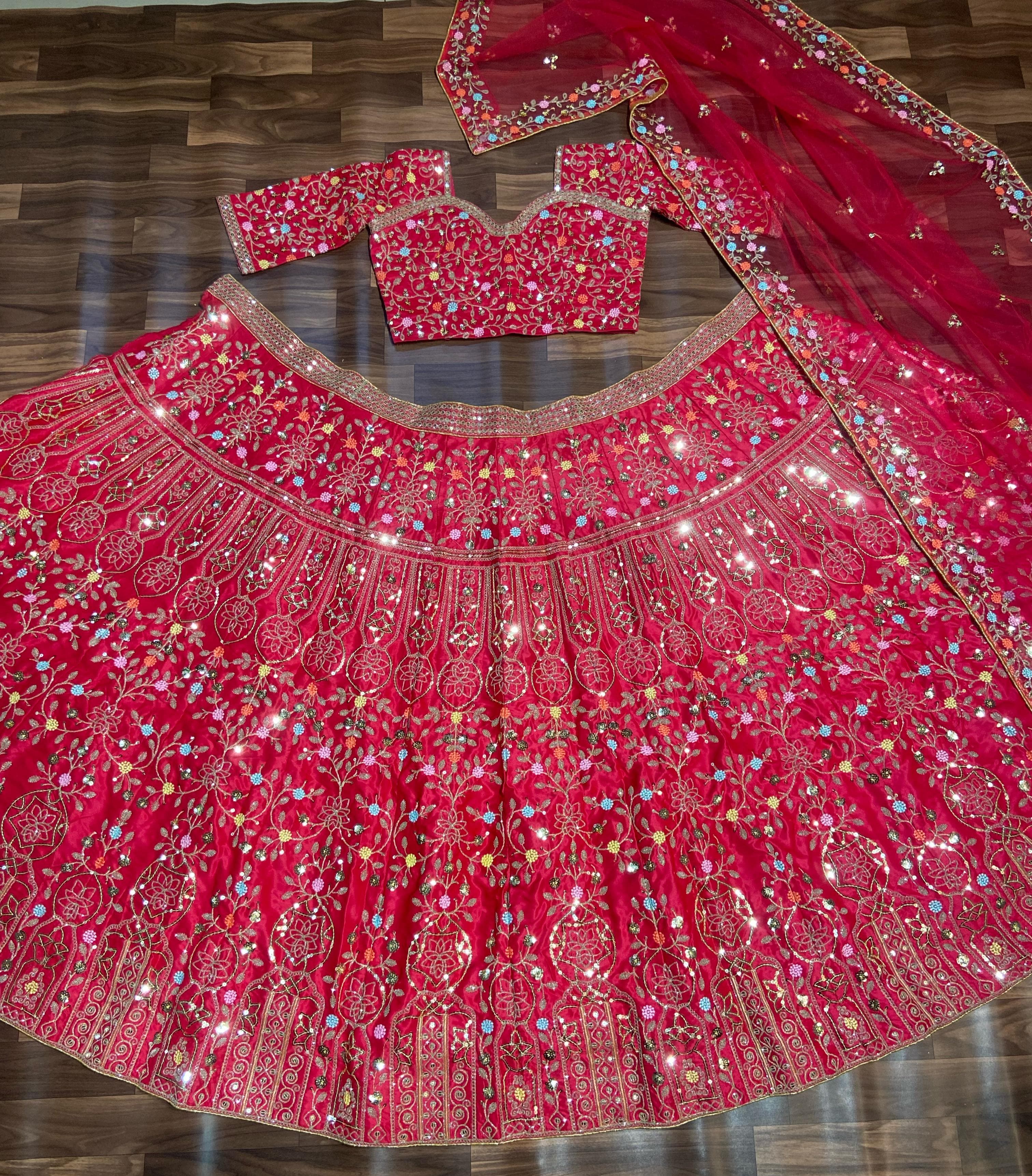 Designer Pink Color Bridal Lehenga Choli