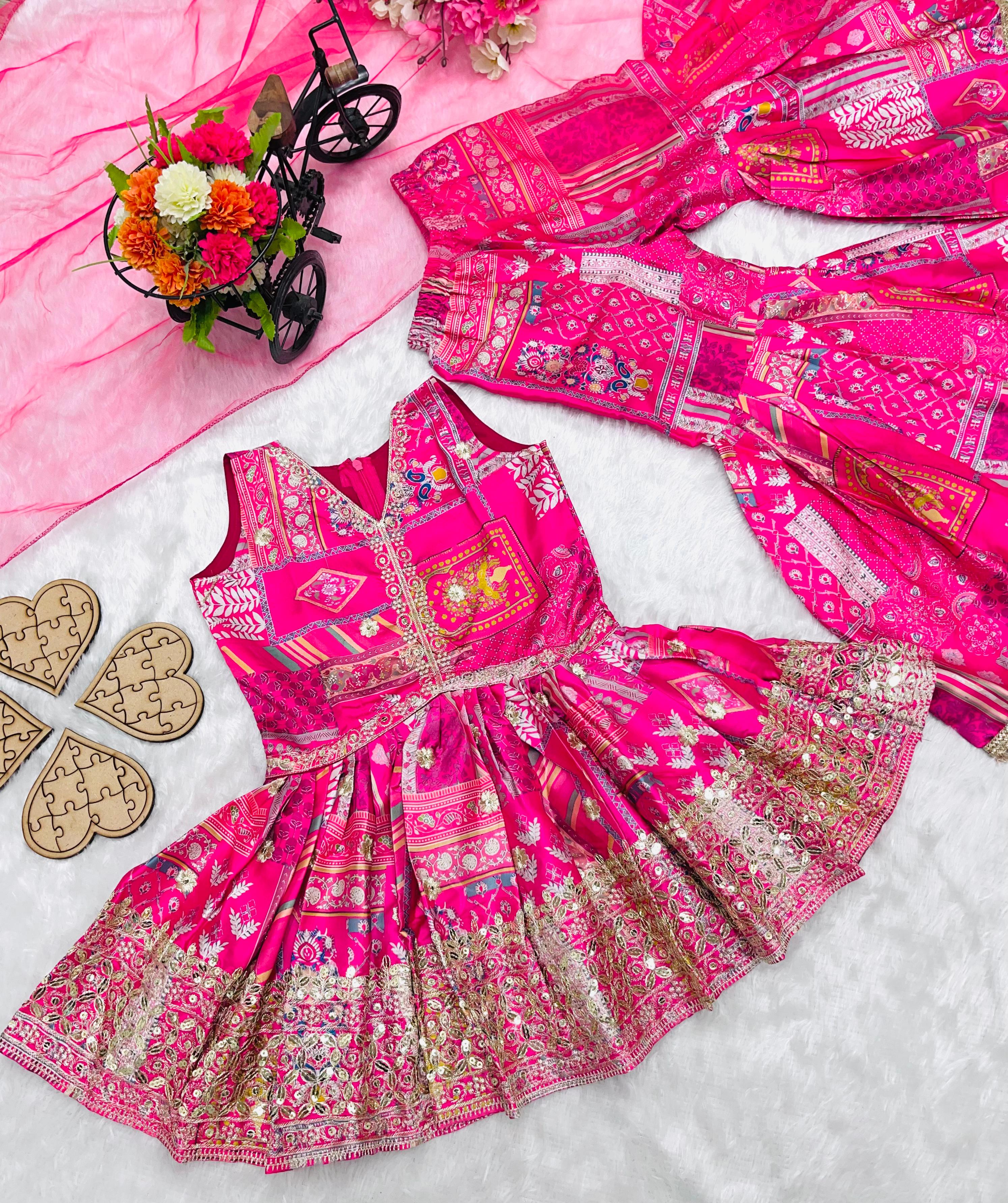 Beautiful Sequences Embroidery Work Pink Color Sarara Suit