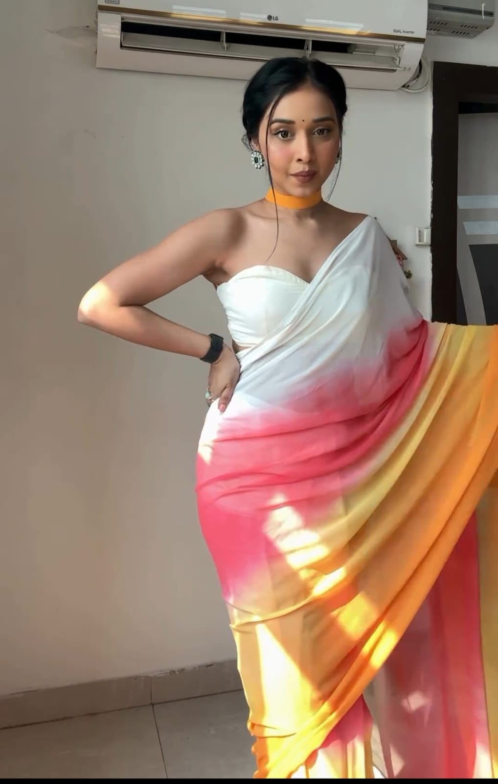 Fancy Multi Color Ready To Wear Saree