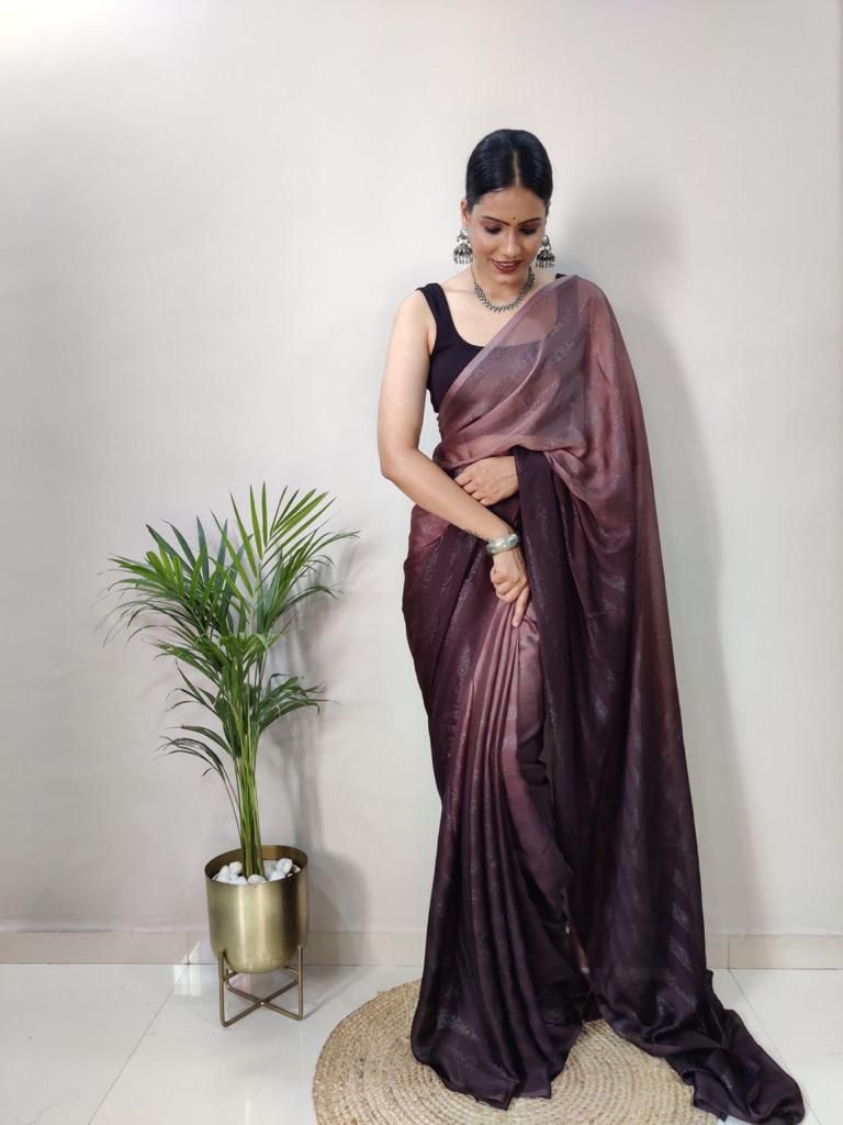 Outstanding Georgette Multi Color Ready To Wear Saree