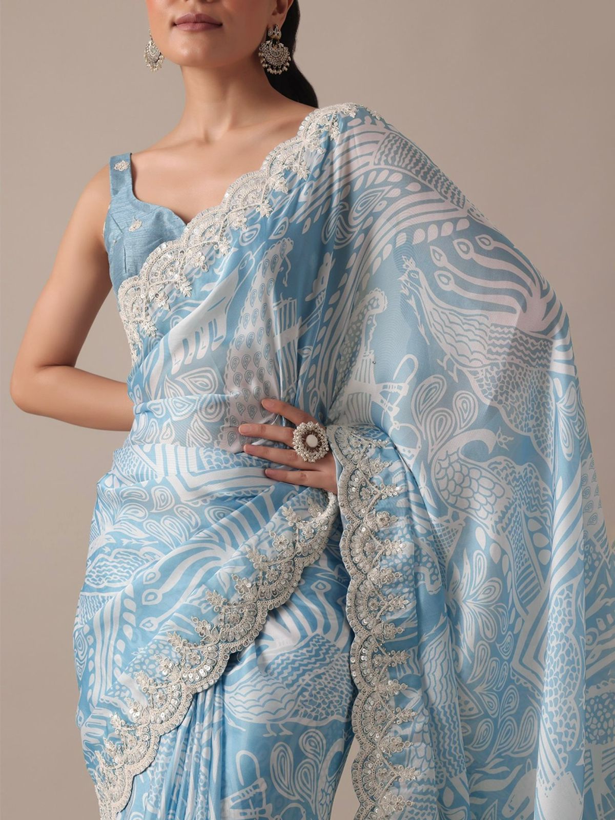 Admiring Banglory Silk Sky Blue Color Saree