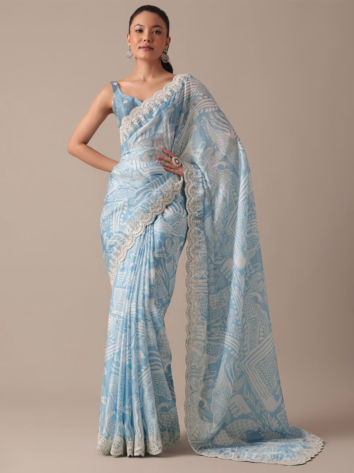 Admiring Banglory Silk Sky Blue Color Saree