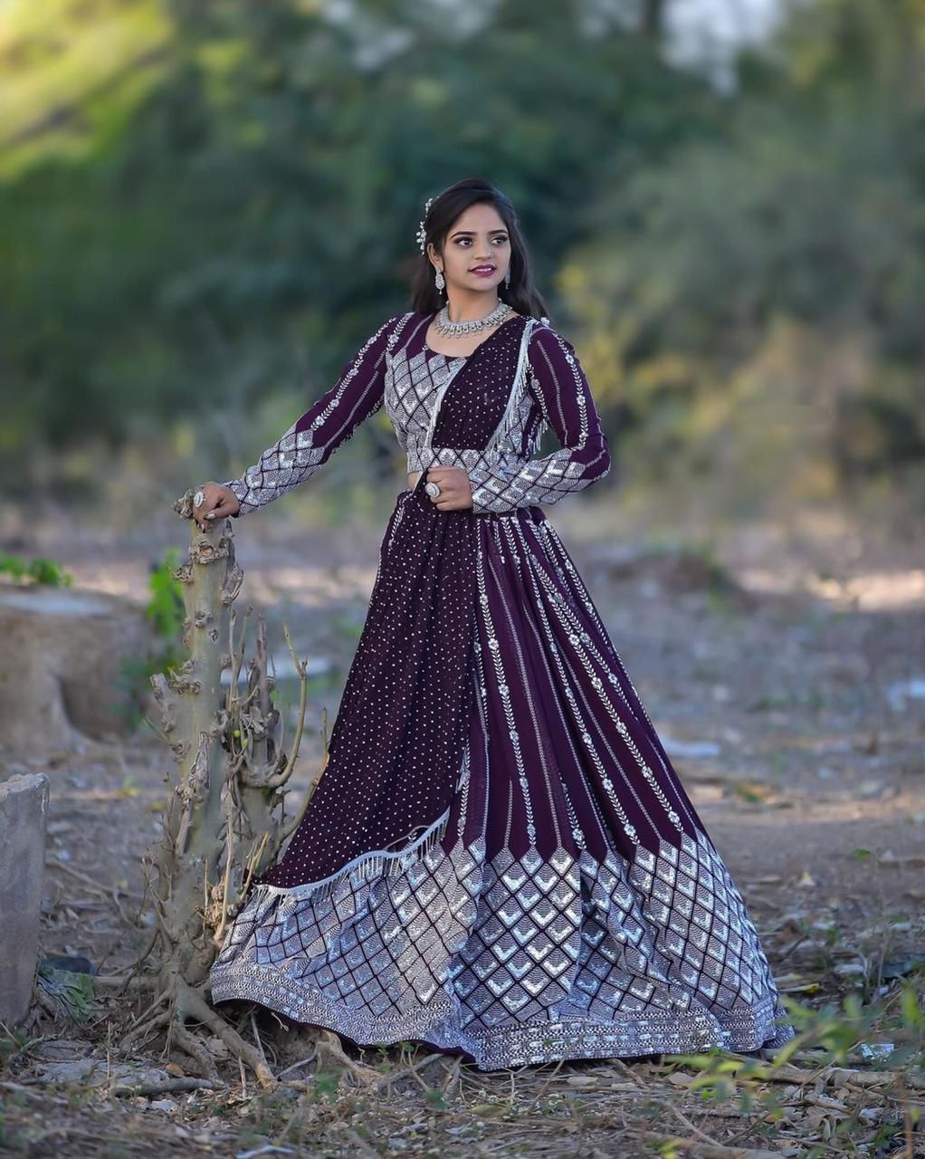 Flattering  Sequence Work Purple Color Lehenga Choli