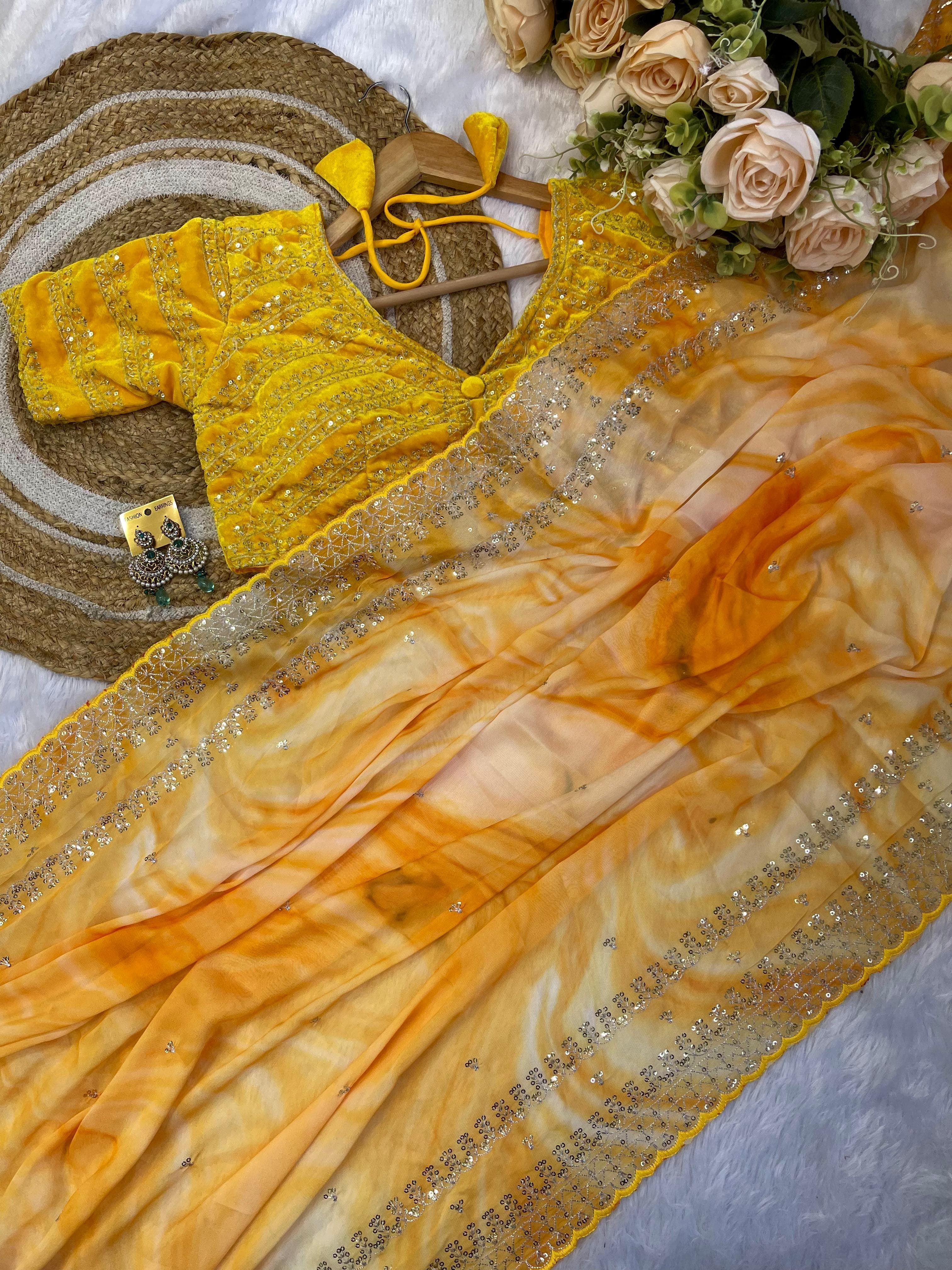 Captivating  Rangoli Silk Yellow Color Saree