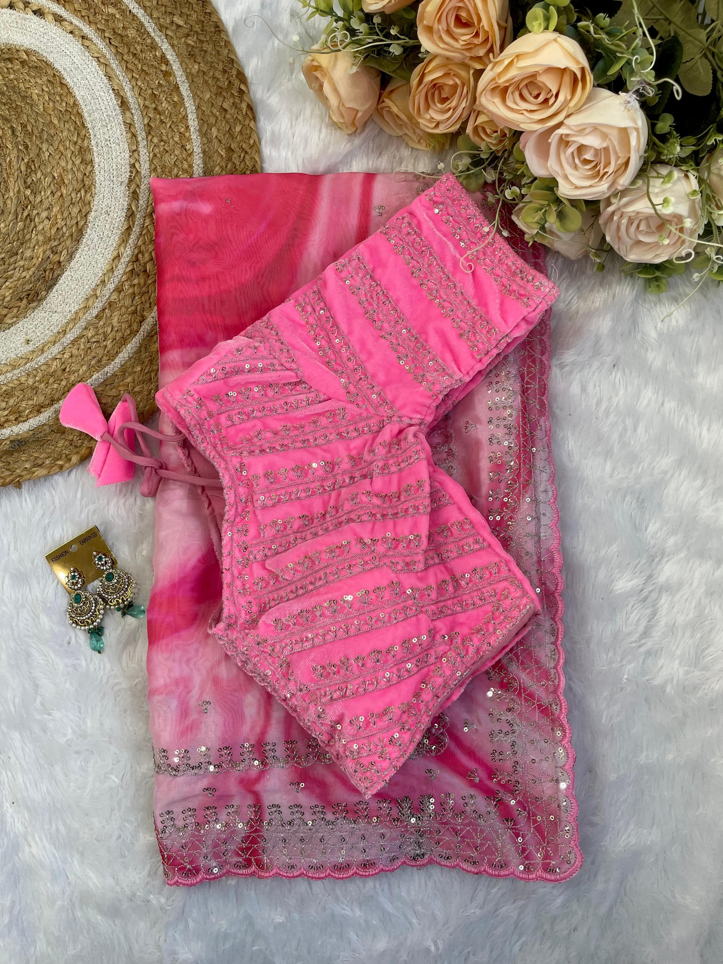 Captivating  Rangoli Silk Pink Color Saree