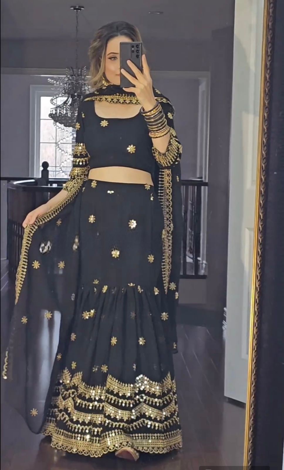 Exclusive Embroidery Work Black Color Lehenga Choli