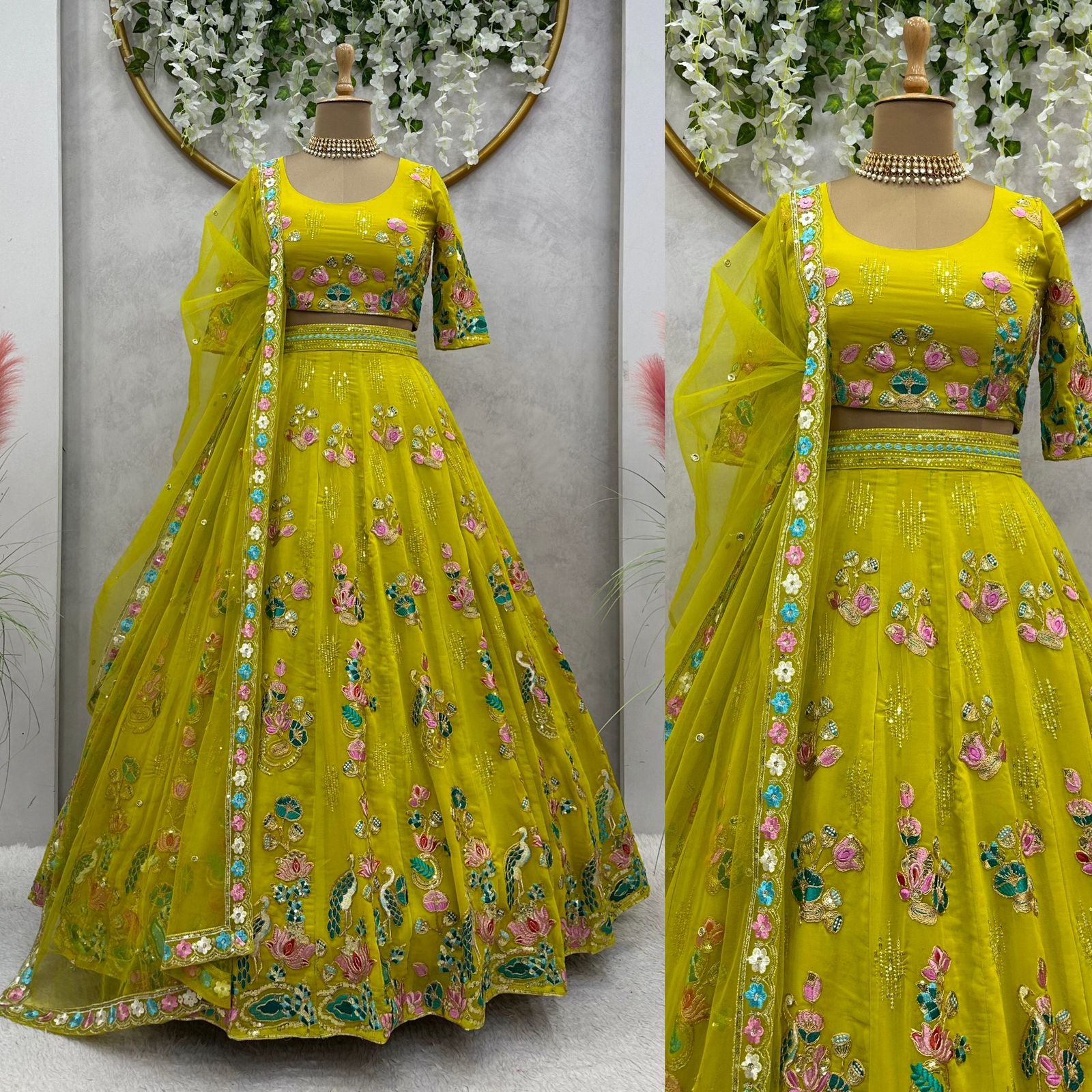 Ceremony Wear Yellow Color Heavy Lehenga Choli