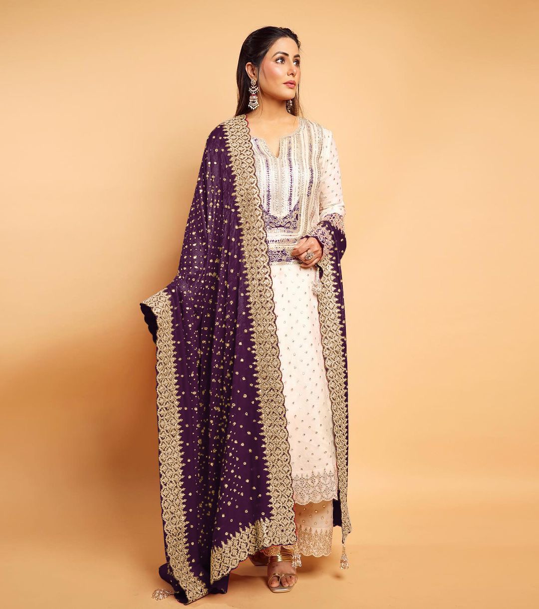 Captivating Embroidery Sequence Work Purple Color Anarkali Suit