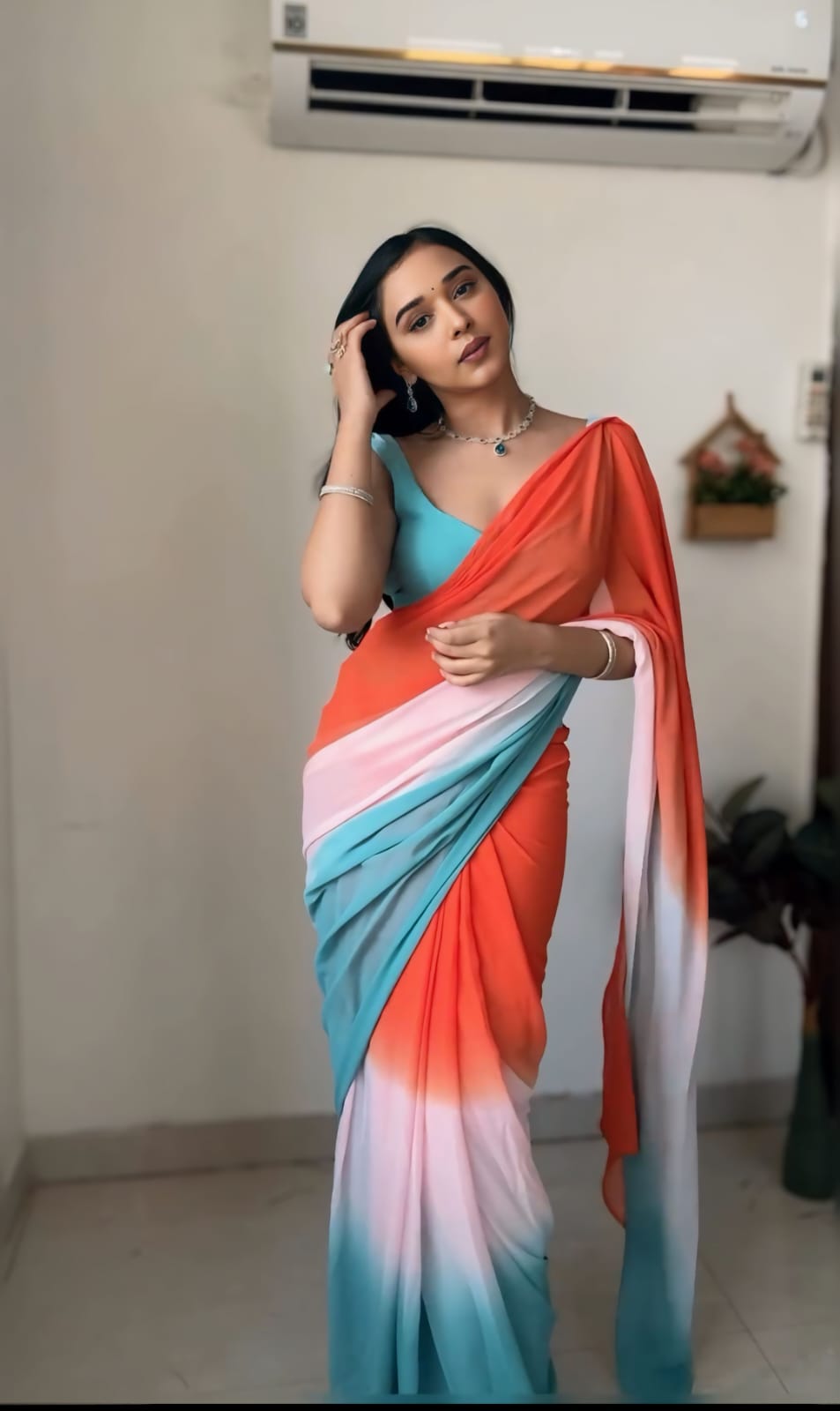 Stunning Inspired Ready To Wear Multi Color Saree