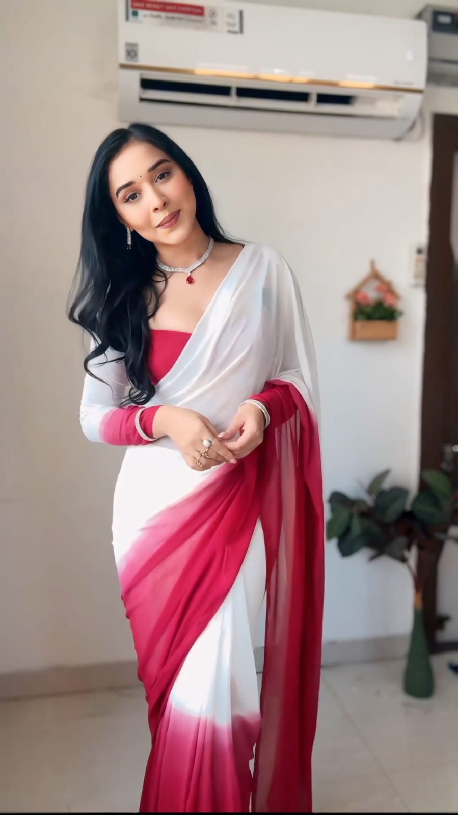 Pretty Multi Color Ready To Wear Saree