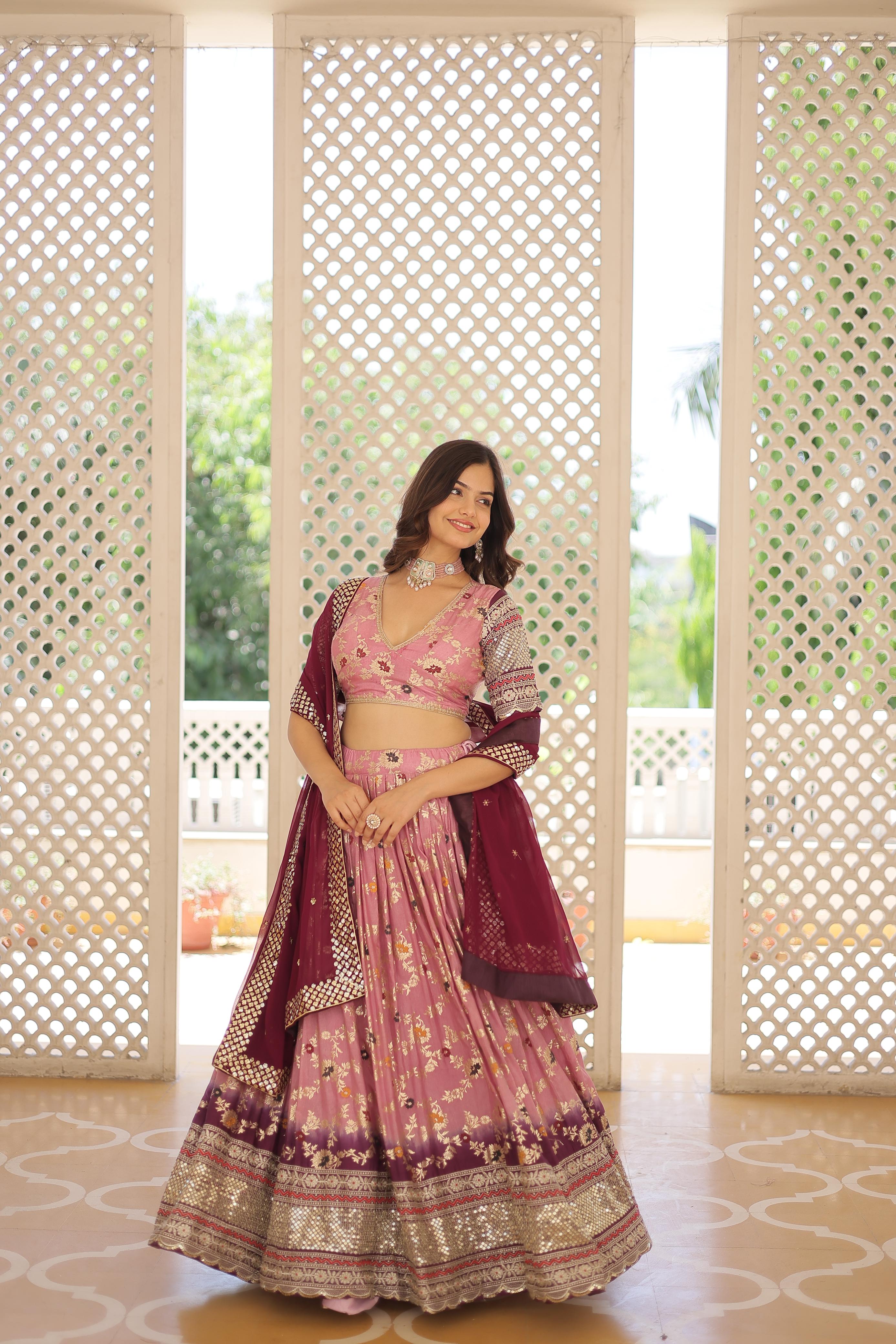 Sequence Work Lavender Traditional Wear Lehenga Choli