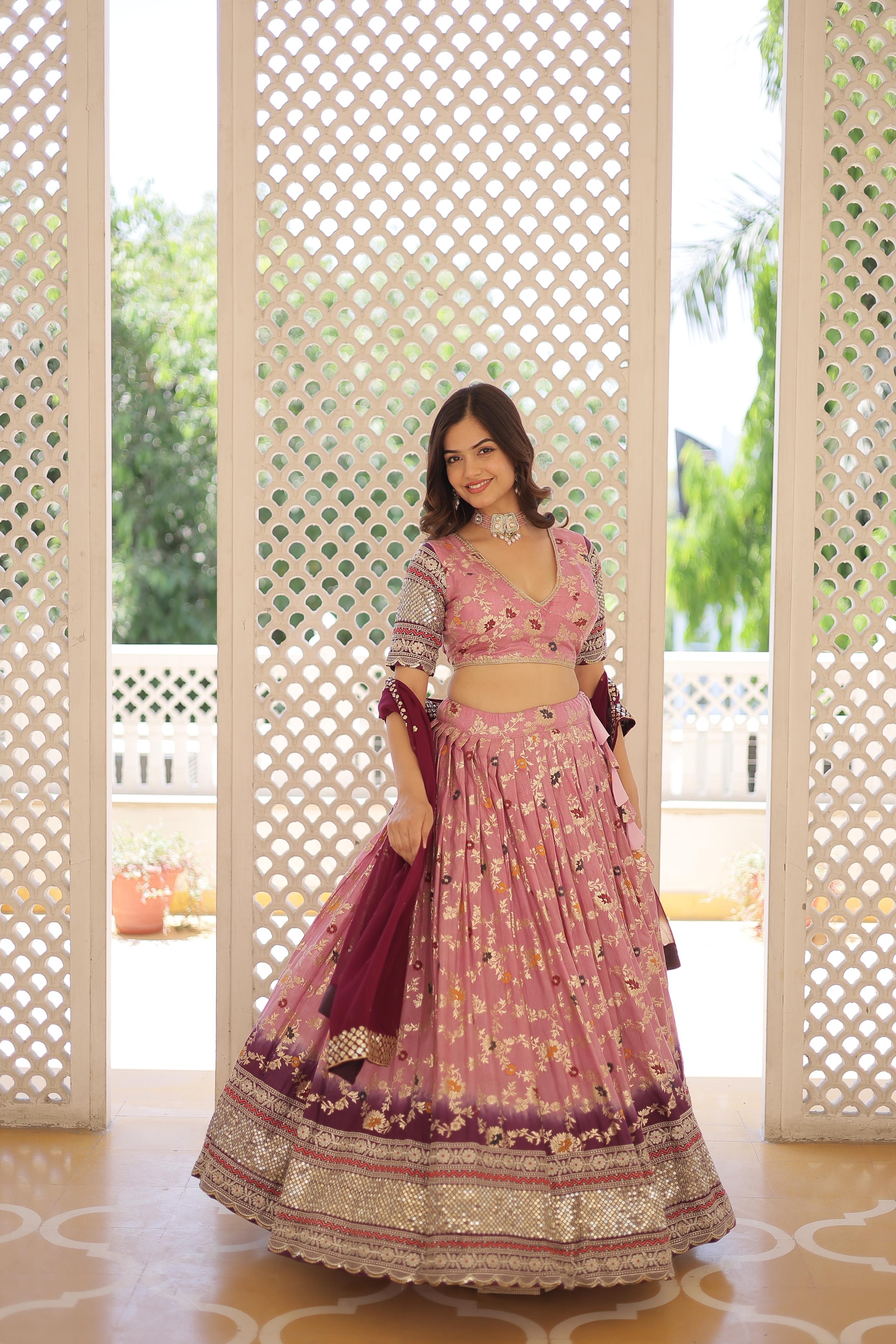 Sequence Work Lavender Traditional Wear Lehenga Choli