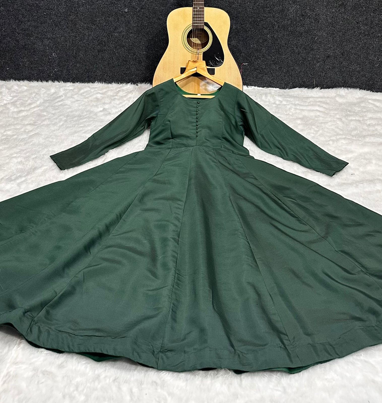 Festive Wear Green Color Gown WIth Heavy Dupatta