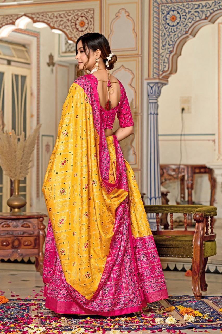 Mesmerizing Tussar Silk Yellow Color Lehenga Choli