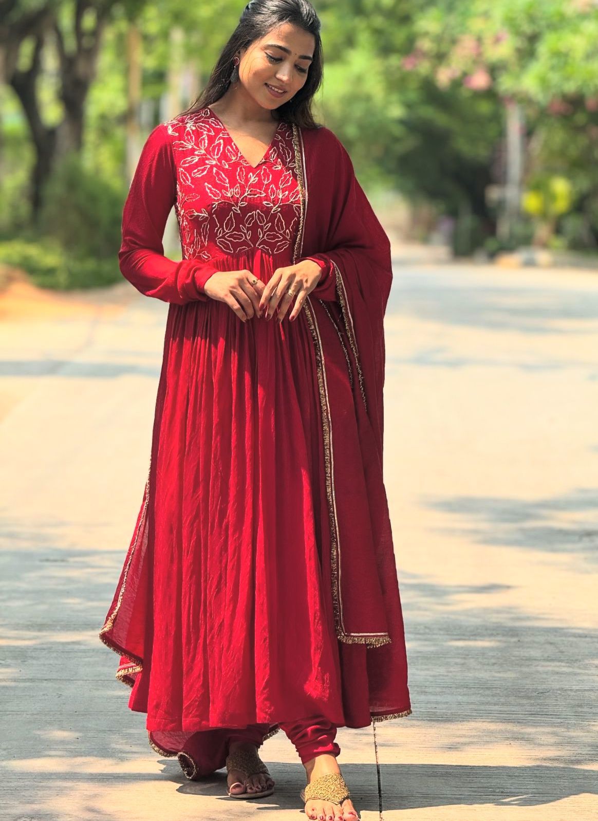 Superhit Sequence Work Red Color Anarkali Gown