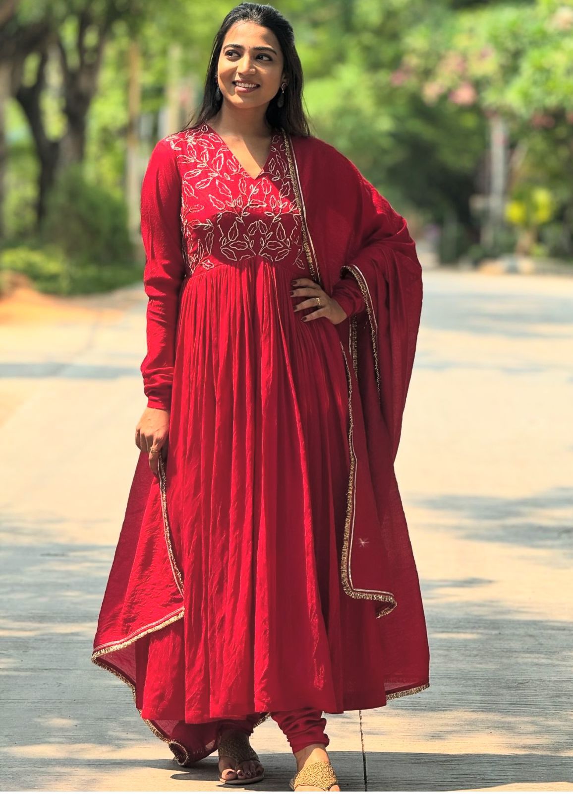 Superhit Sequence Work Red Color Anarkali Gown