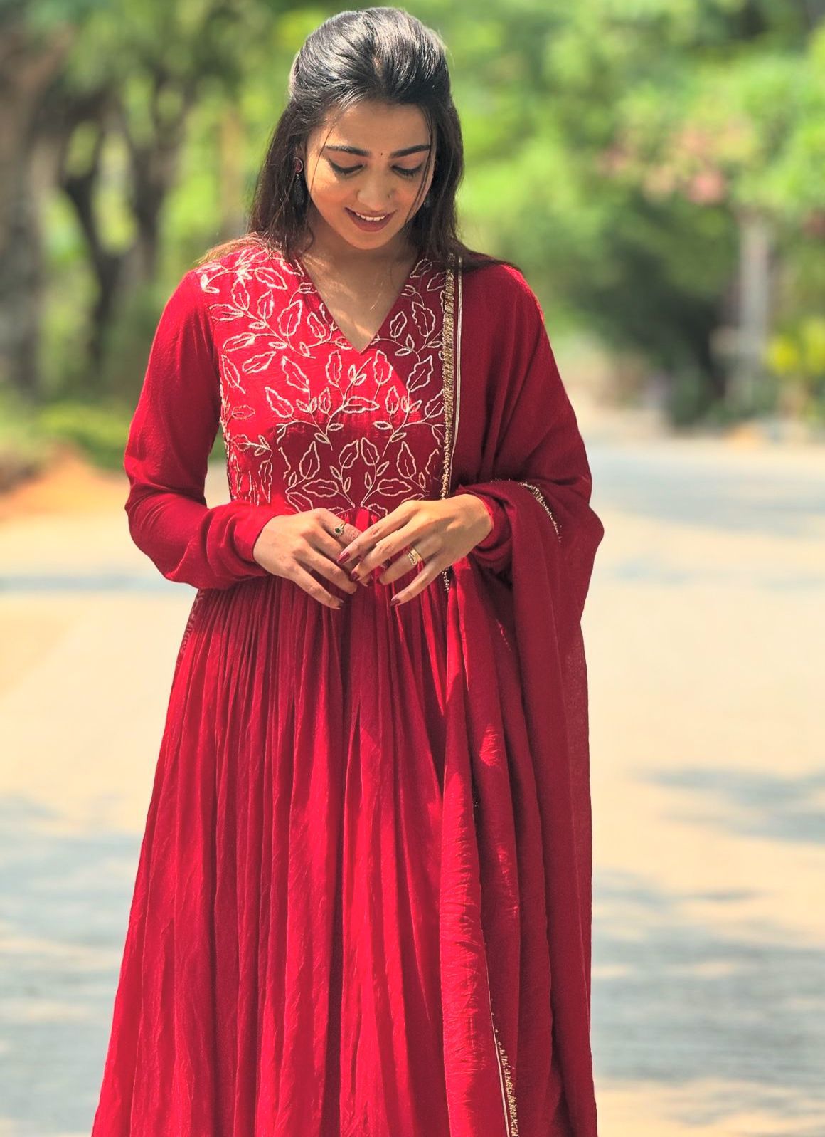 Superhit Sequence Work Red Color Anarkali Gown