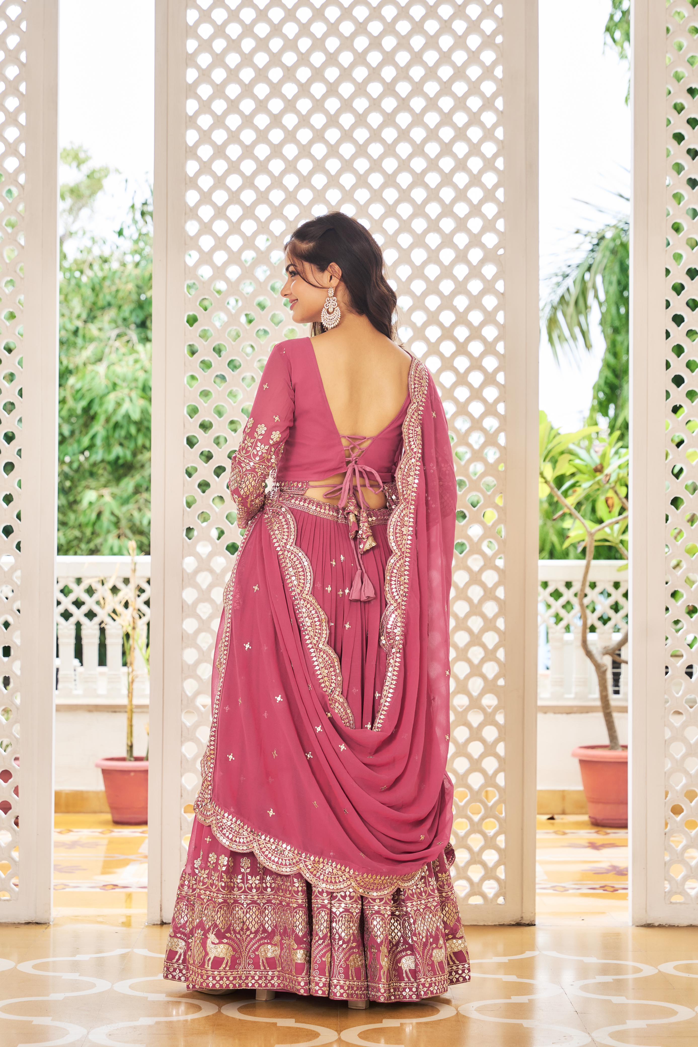 Wedding Wear Pink Color Sequence Work Lehenga Choli