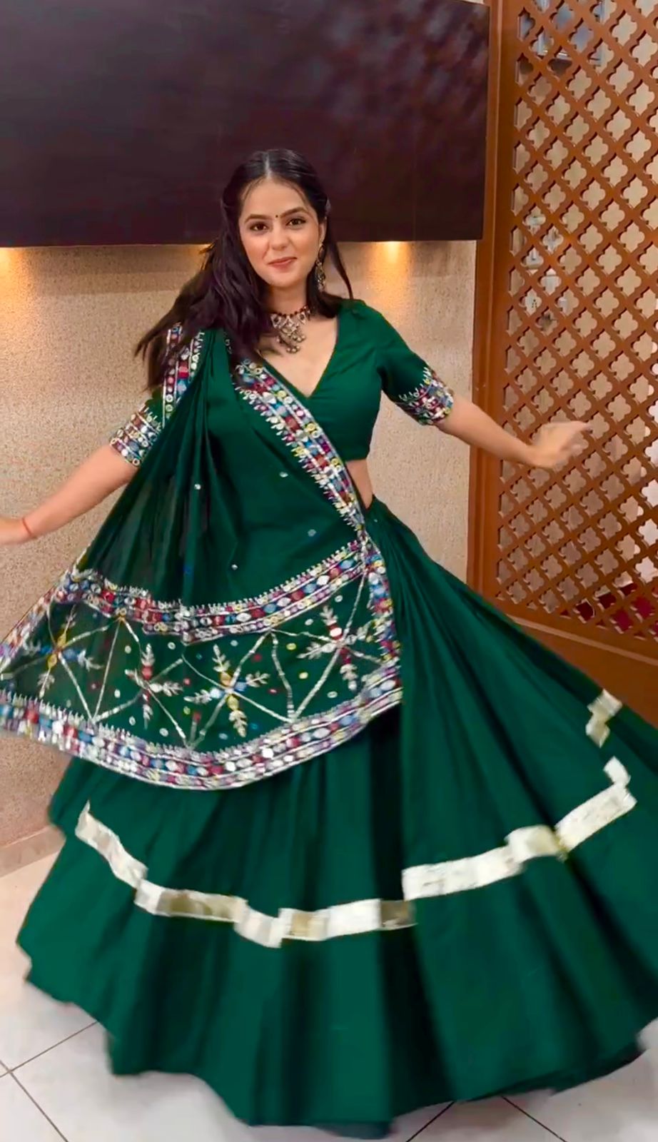 Festive Wear Green Color Lehenga Choli Beautiful Dupatta