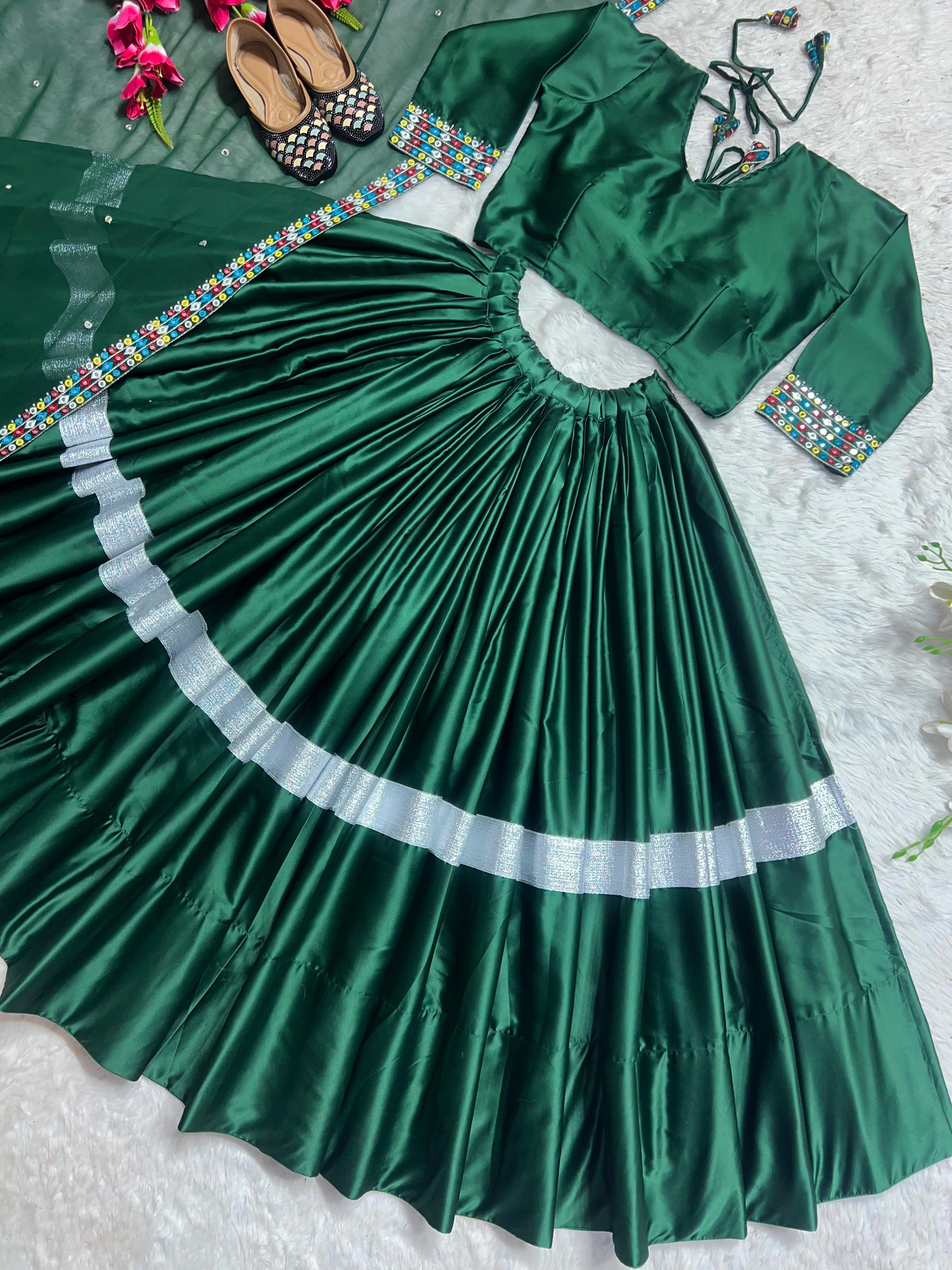 Festive Wear Green Color Lehenga Choli Beautiful Dupatta