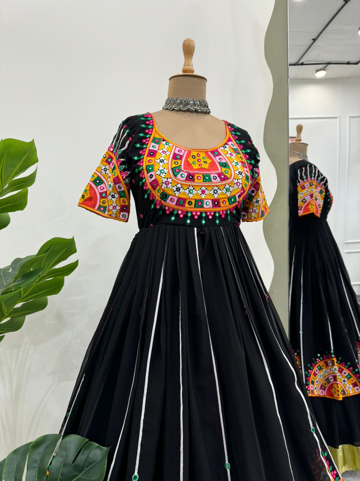 Flattering Black Color Sequence Work Top With Lehenga