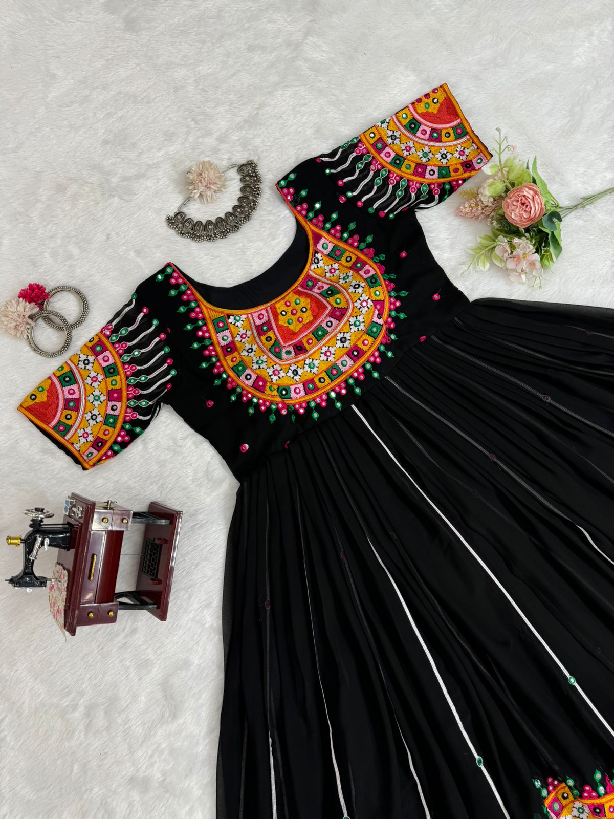 Flattering Black Color Sequence Work Top With Lehenga