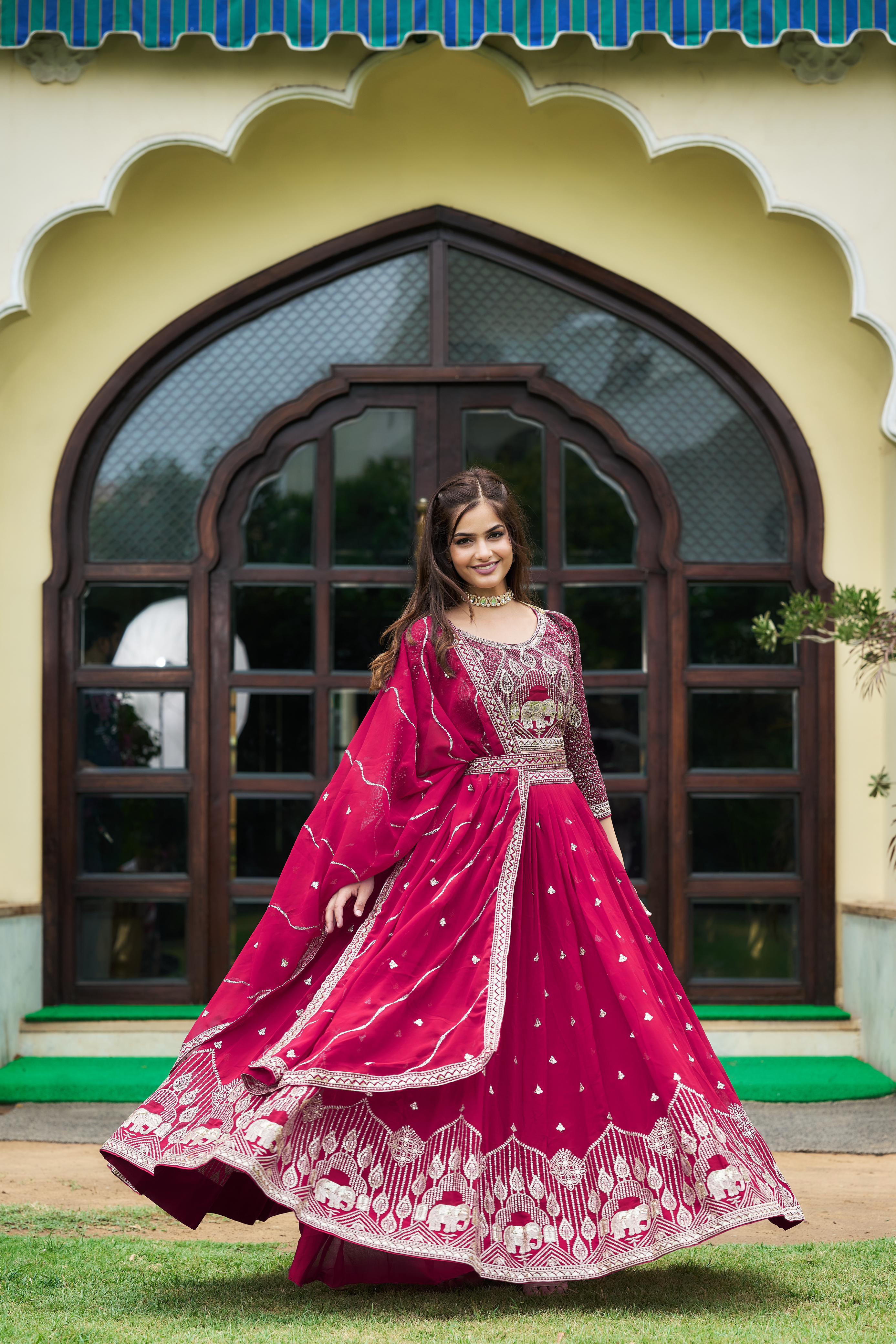 Festive Wear Pink Color Sequence Work Lehenga Choli