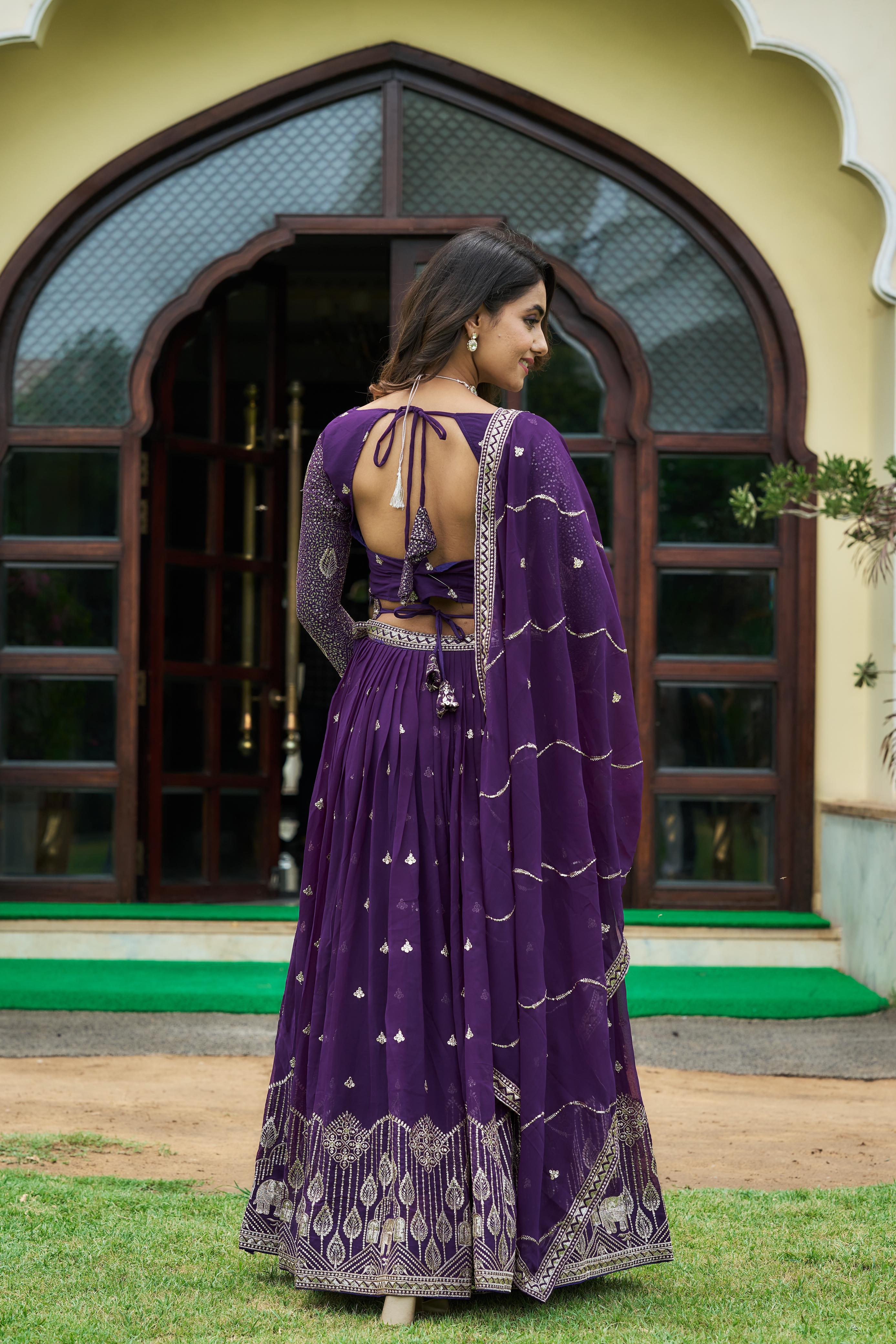 Festive Wear Purple Color Sequence Work Lehenga Choli