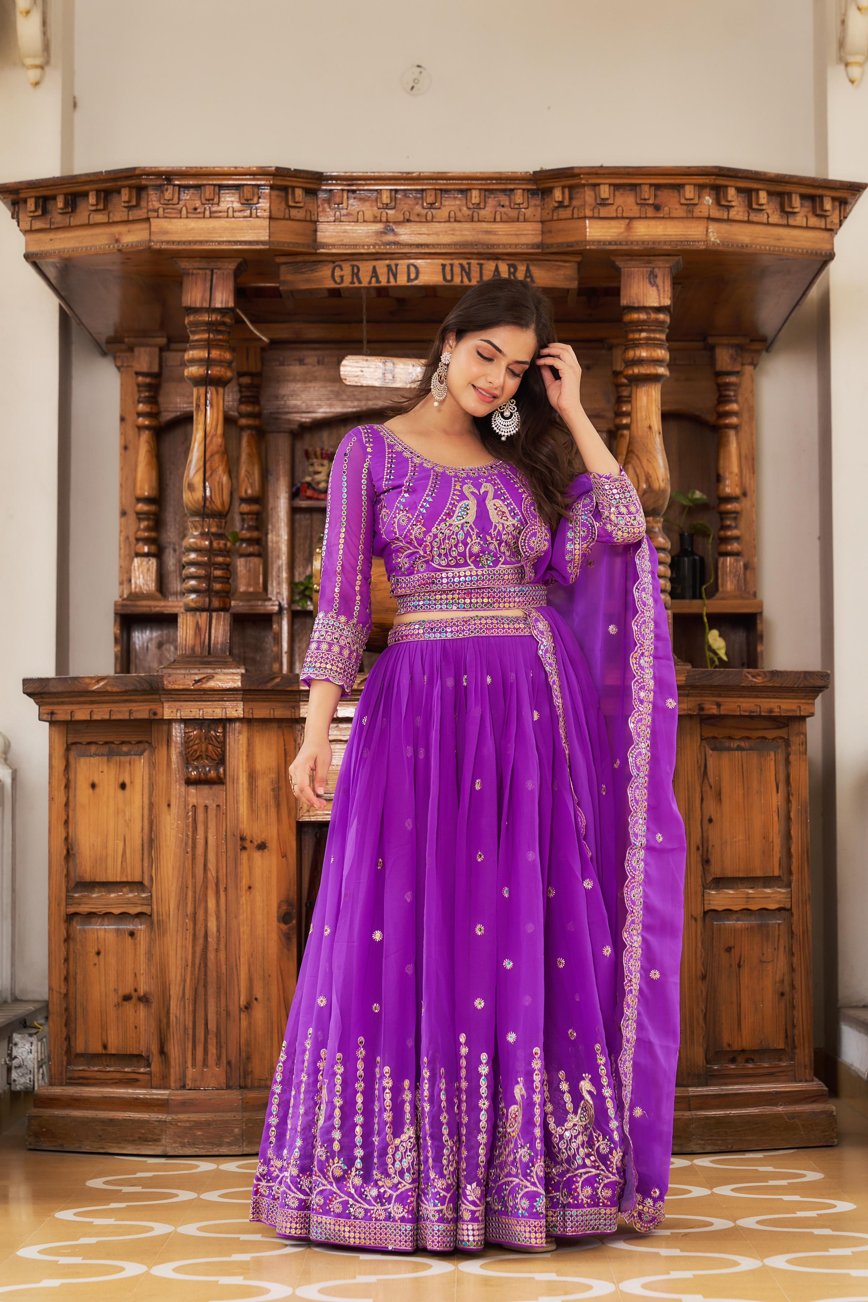 Captivating Purple Color Multi Sequence Work Lehenga Choli