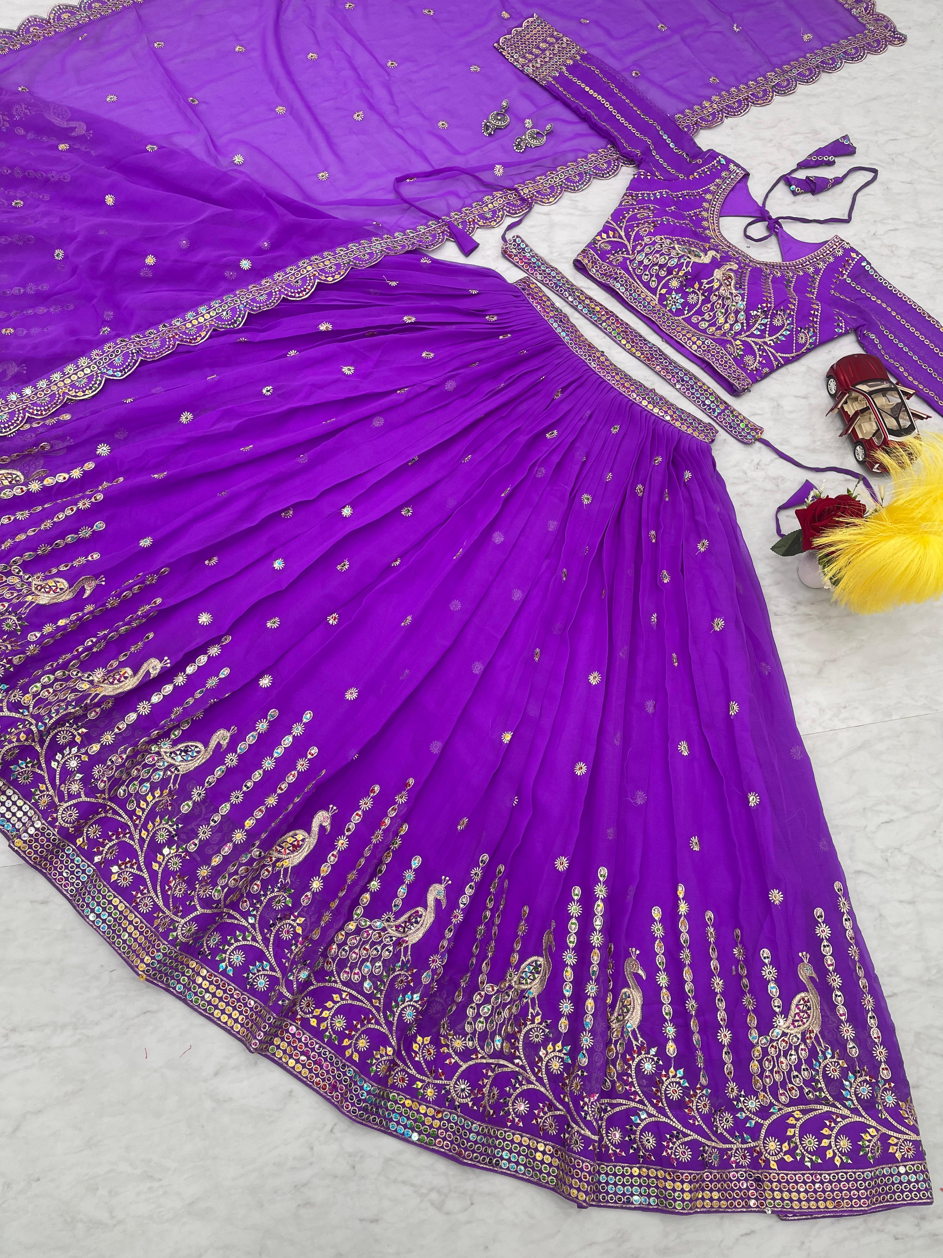 Captivating Purple Color Multi Sequence Work Lehenga Choli