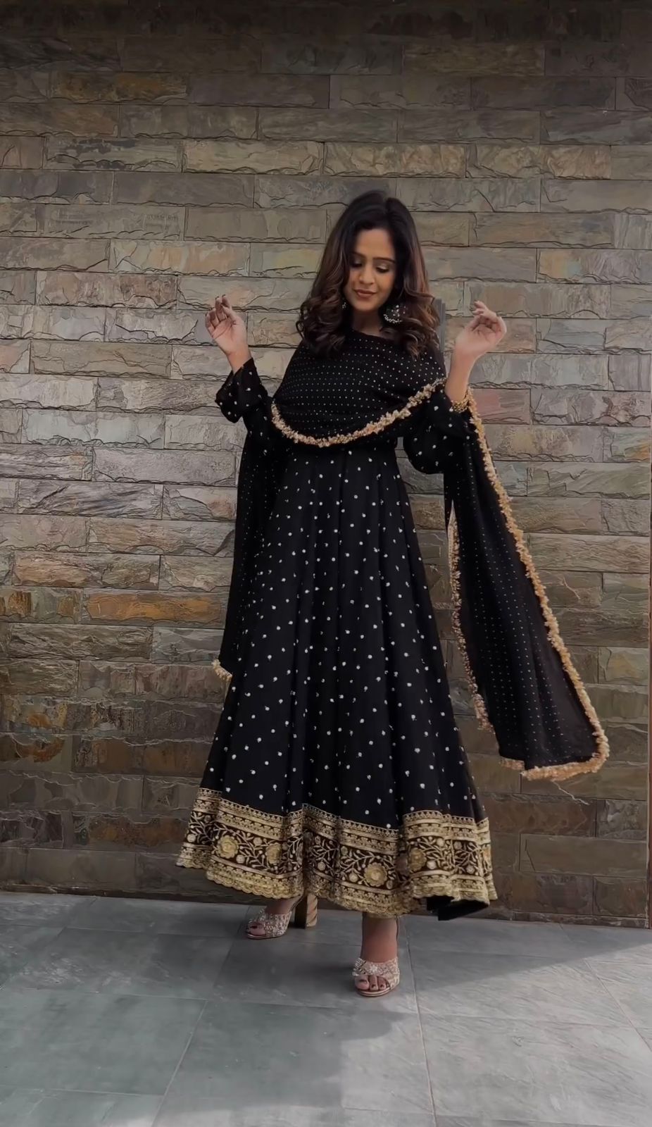 Black Color Sequence Work Anarkali Suit