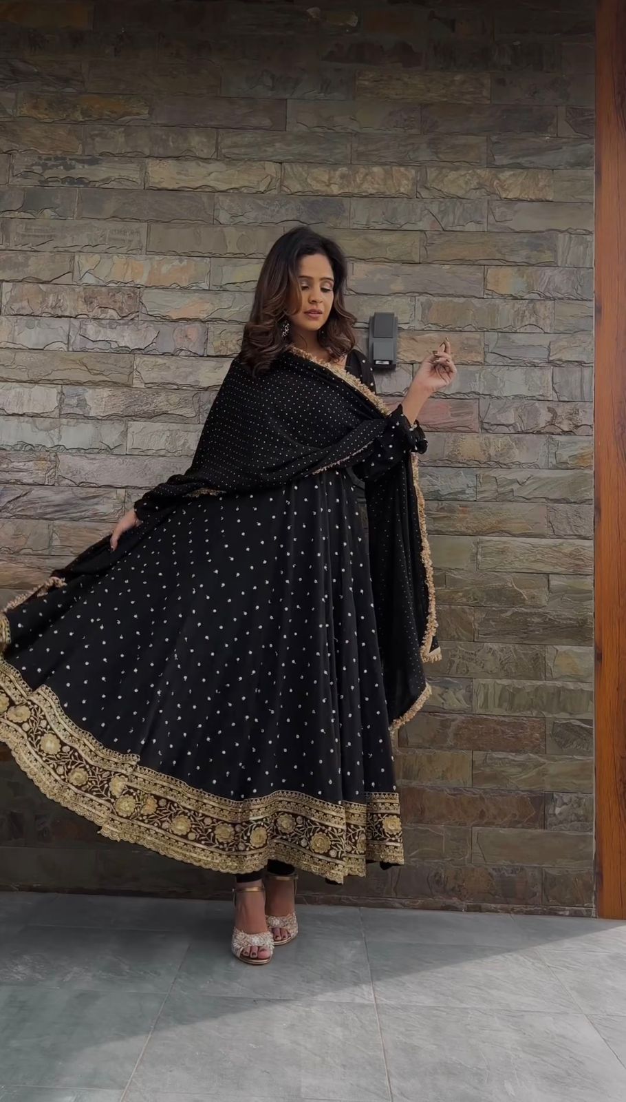 Black Color Sequence Work Anarkali Suit