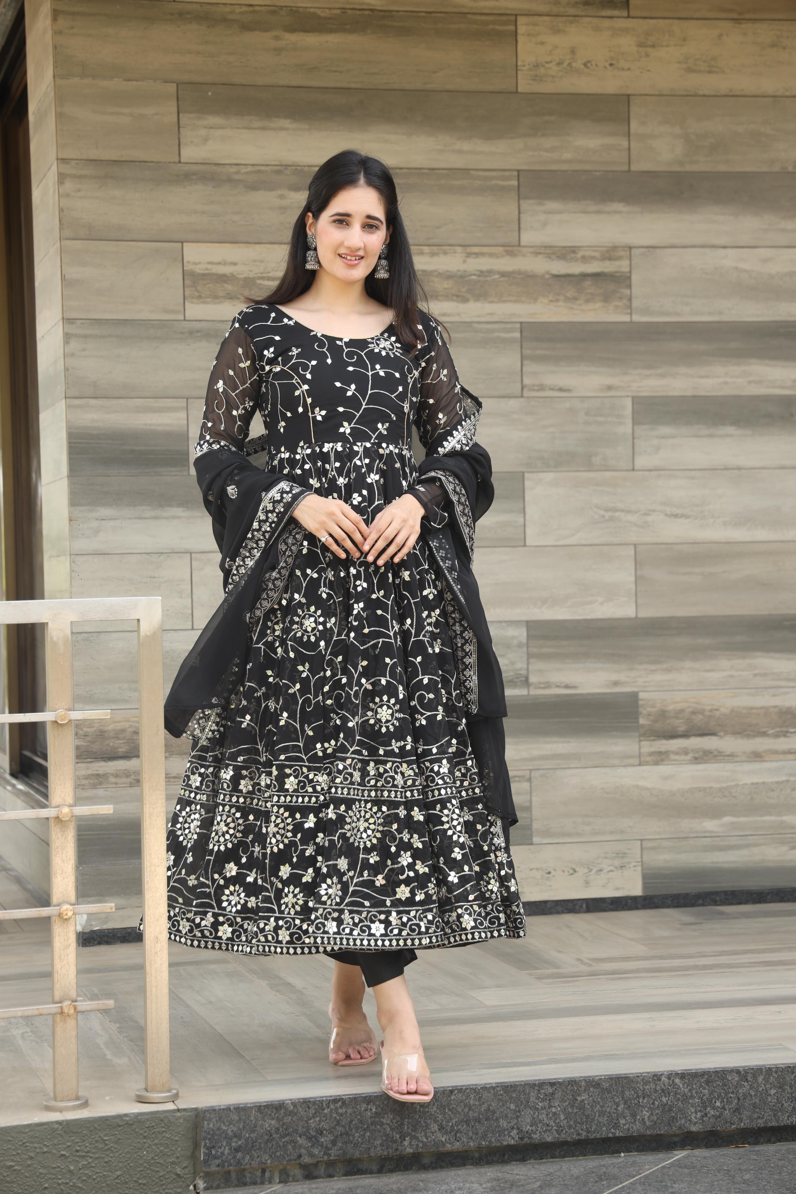 Presenting Full Heavy Work Black Color Anarkali Suit