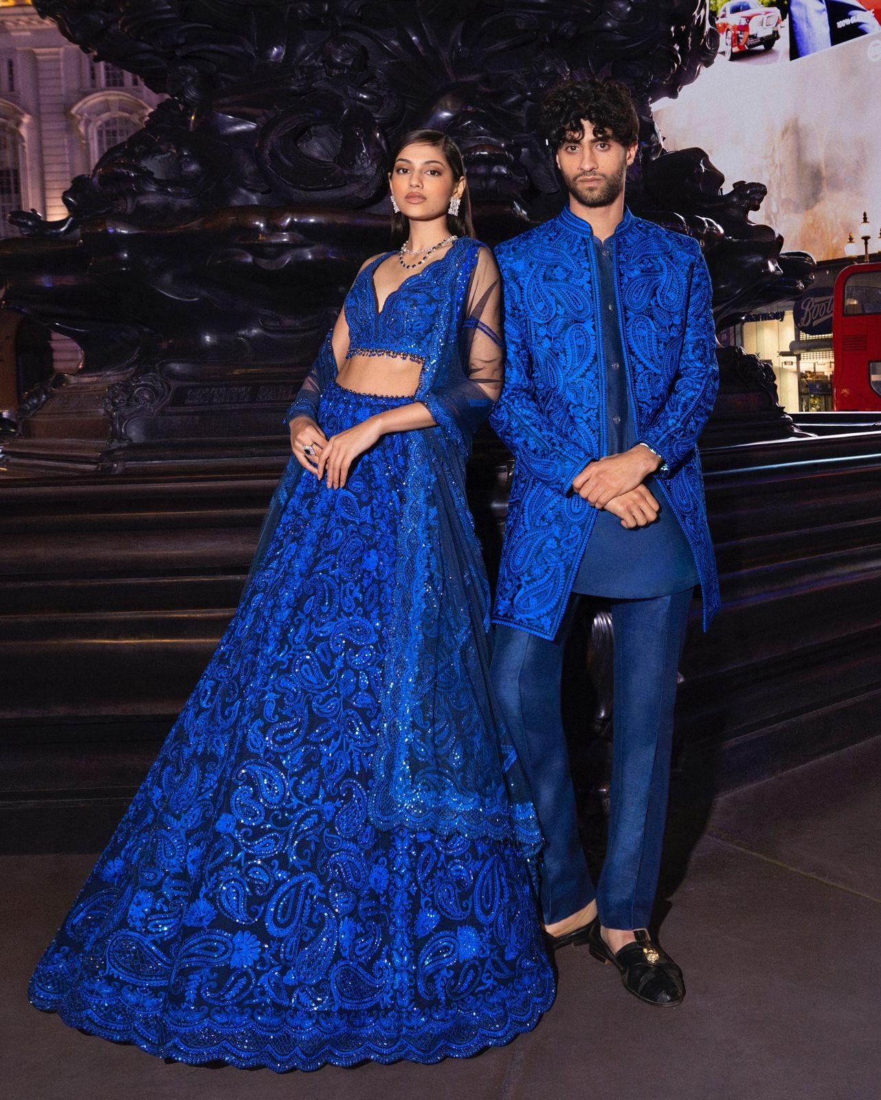 Full Heavy Work Blue Color Party Wear Lehenga Choli