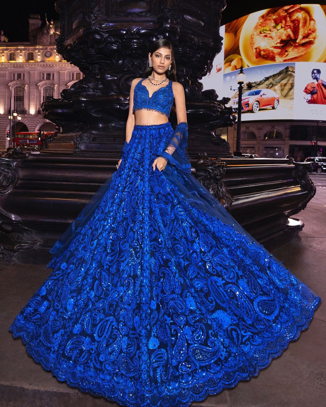 Full Heavy Work Blue Color Party Wear Lehenga Choli