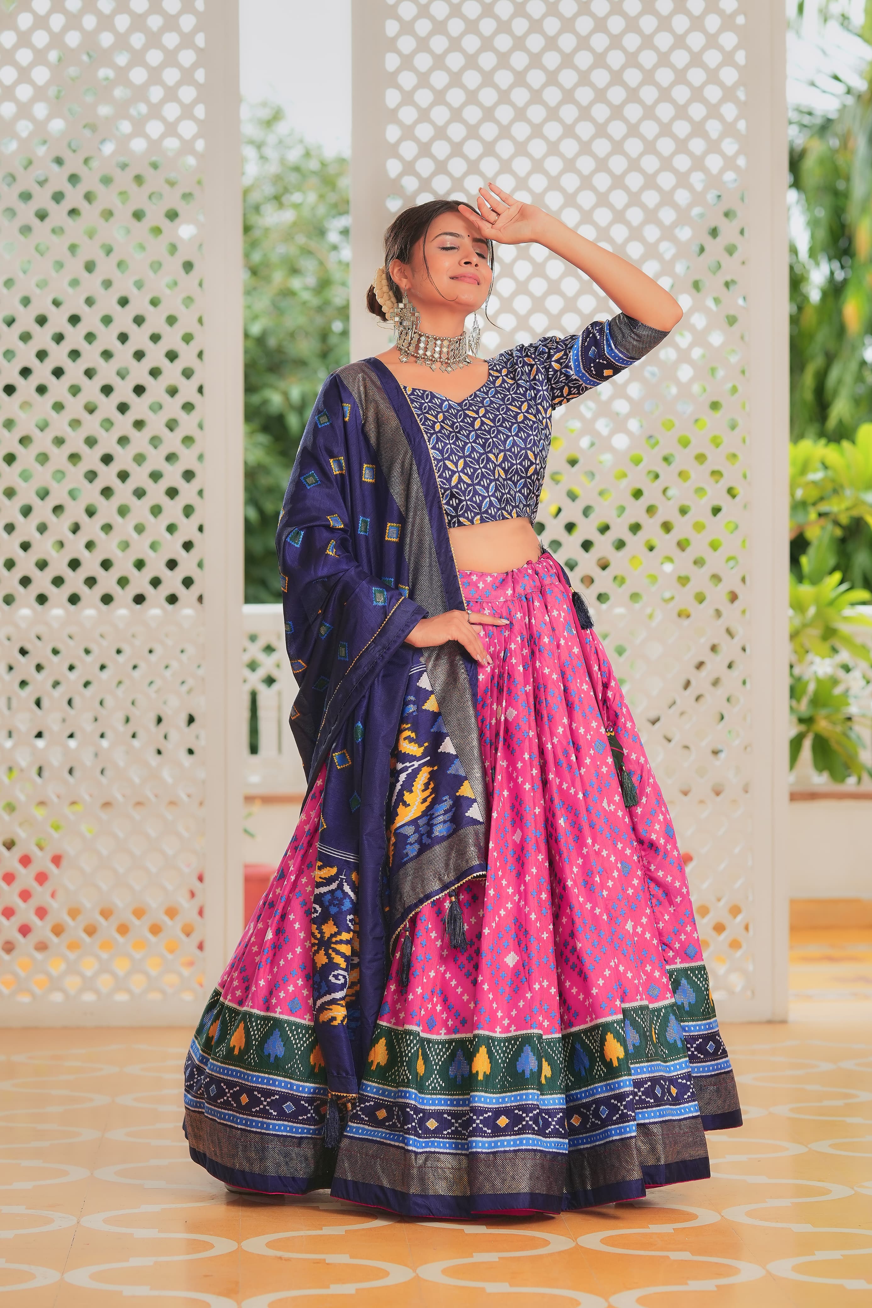 Exclusive Minakari With Foil Print Pink Color Lehenga Choli