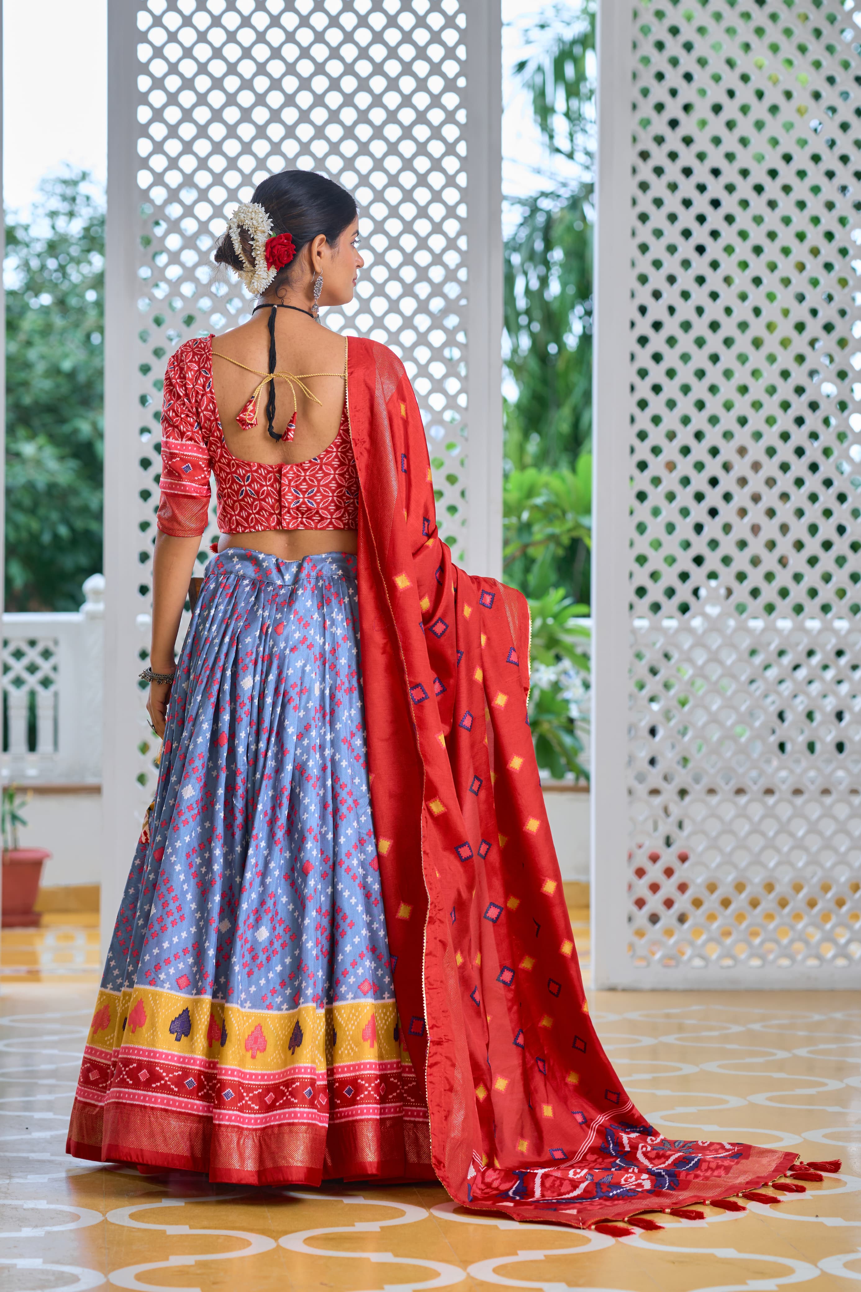 Exclusive Minakari With Foil Print Sky Blue Color Lehenga Choli