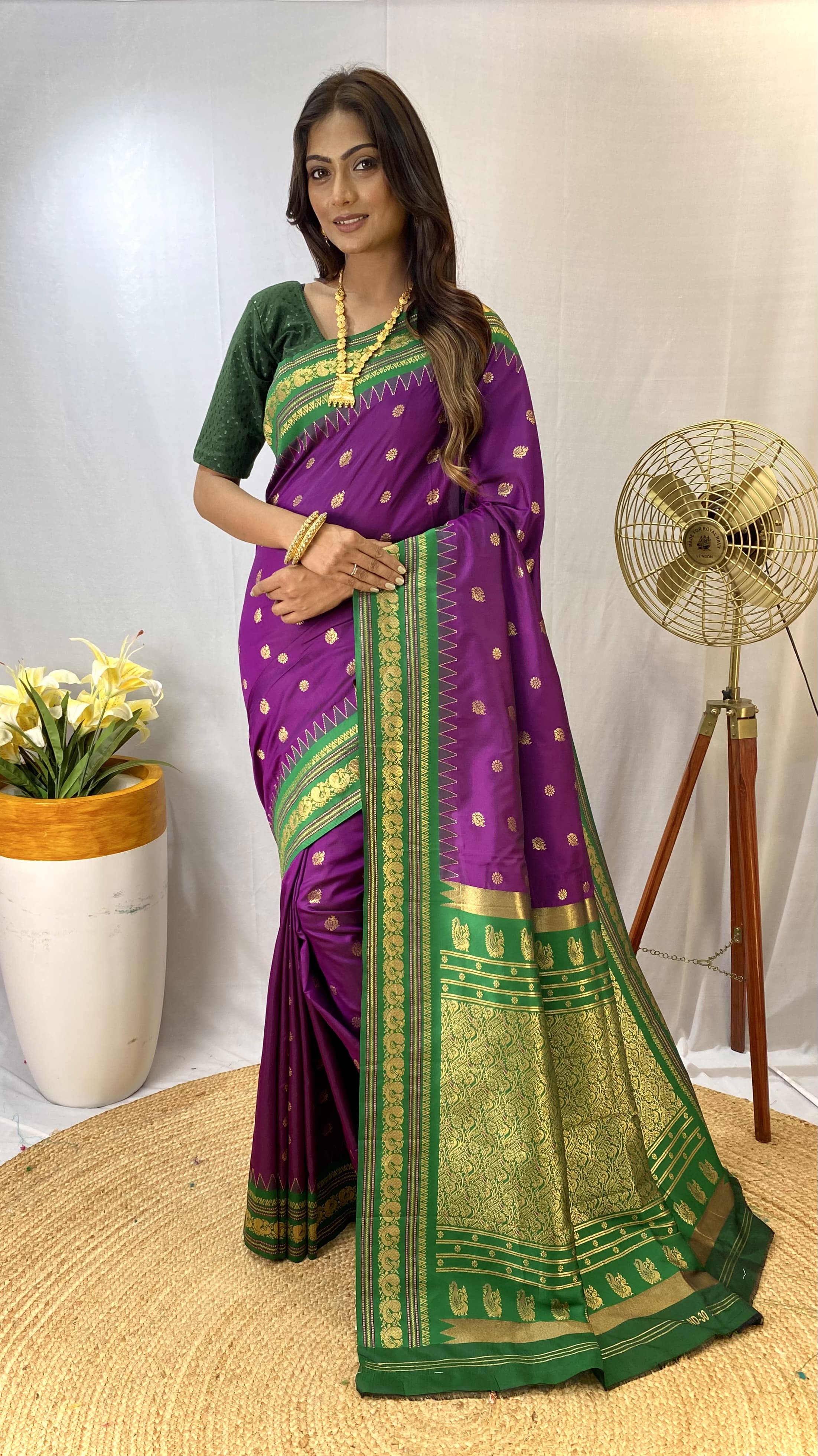 Traditional wear Purple Color Rich Pallu Silk Saree