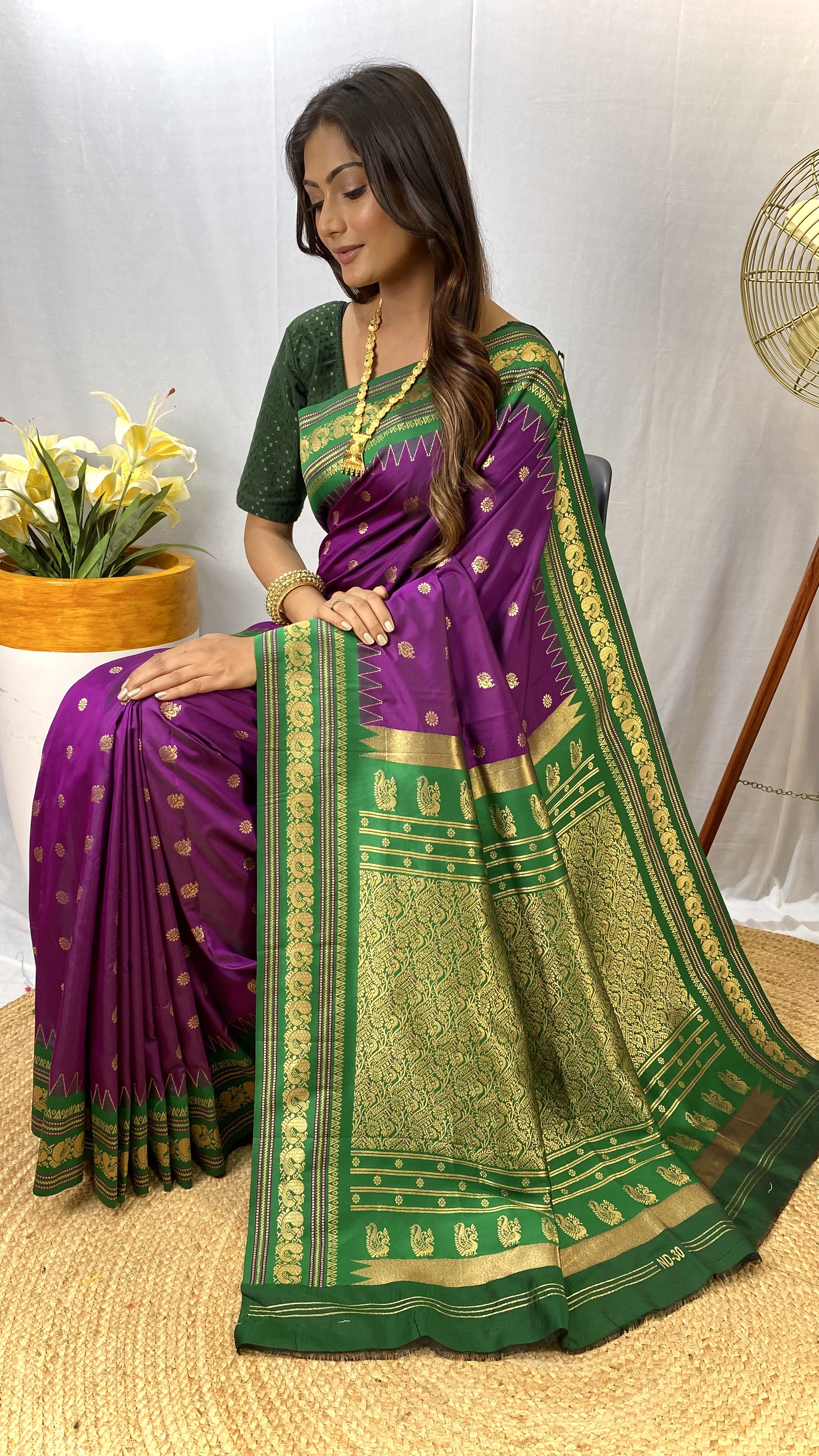 Traditional wear Purple Color Rich Pallu Silk Saree