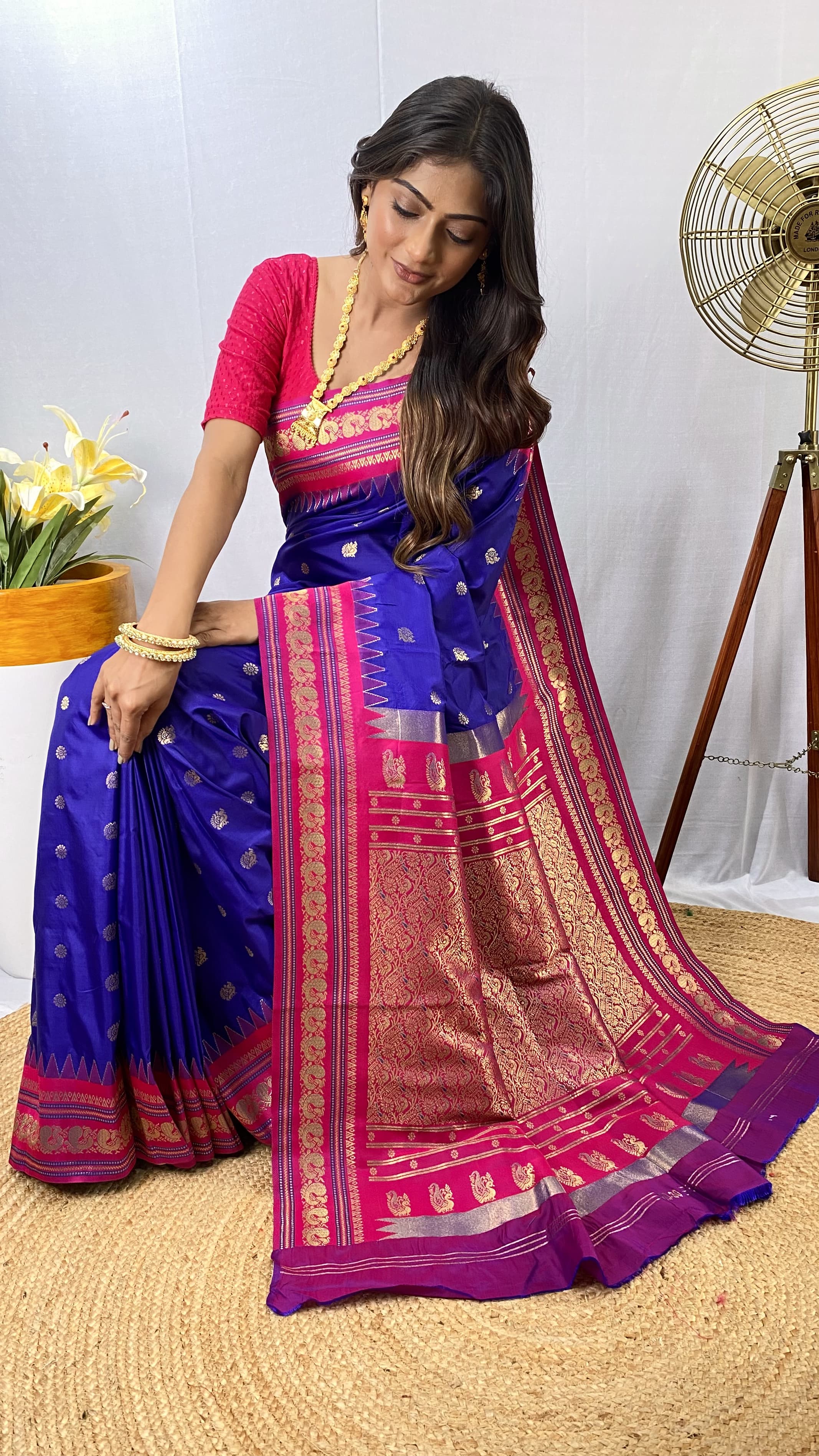 Traditional wear Blue Color Rich Pallu Silk Saree