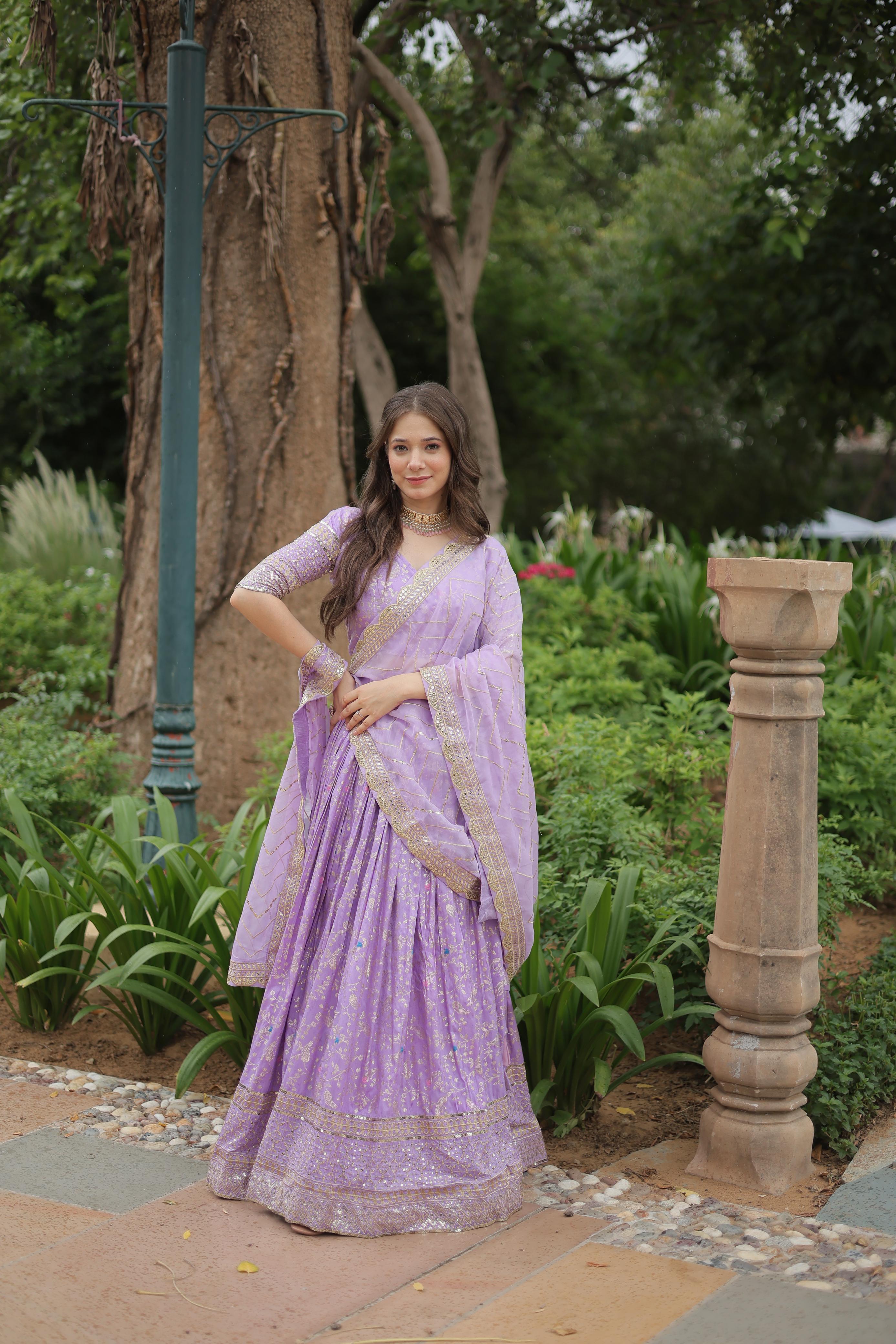 Wedding Wear Lavender Color  Lehengha Choli