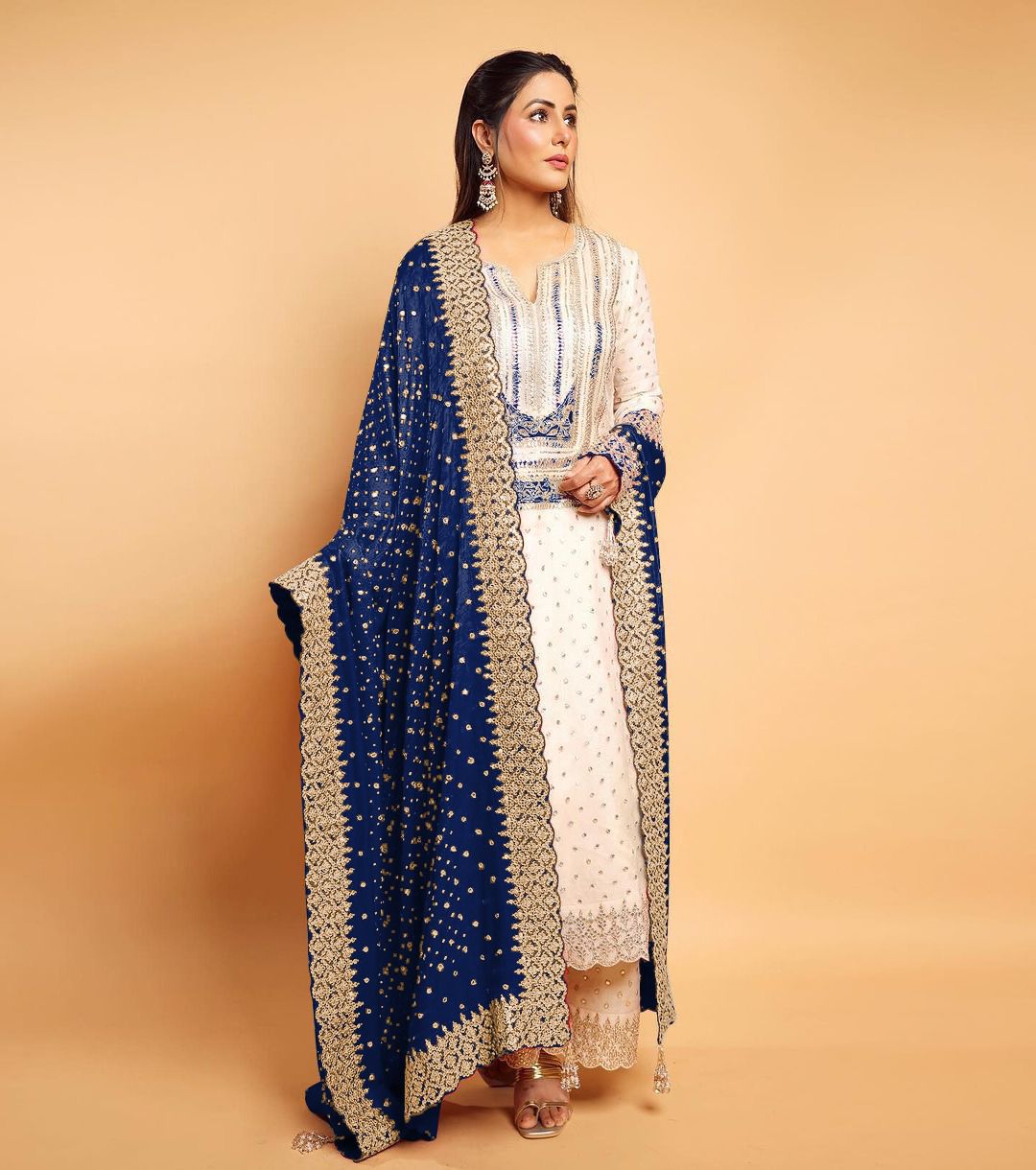 Captivating Embroidery Sequence Work Blue Color Anarkali Suit