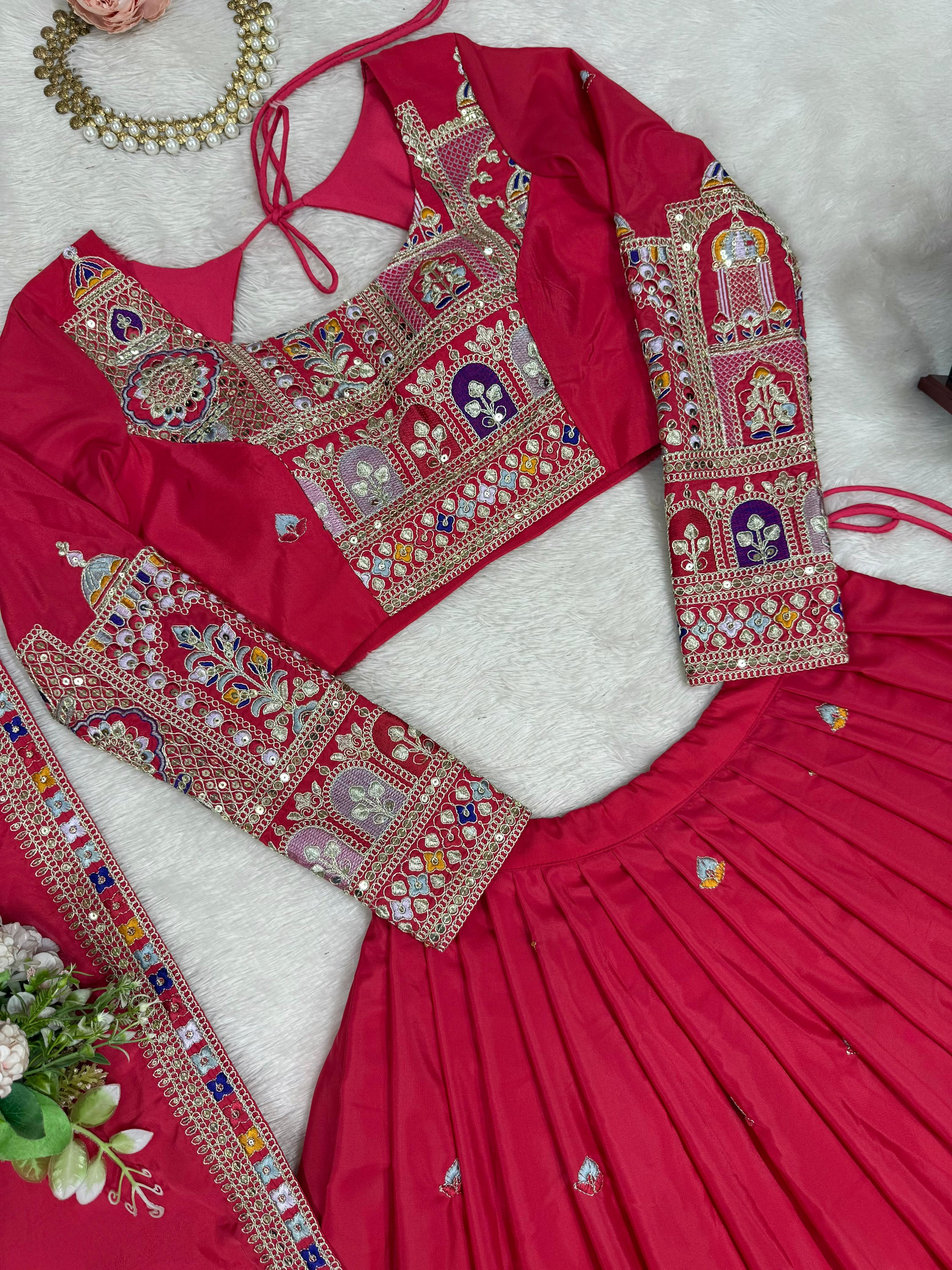 Marriage Special Sequence Work Pink Color Lehenga Choli
