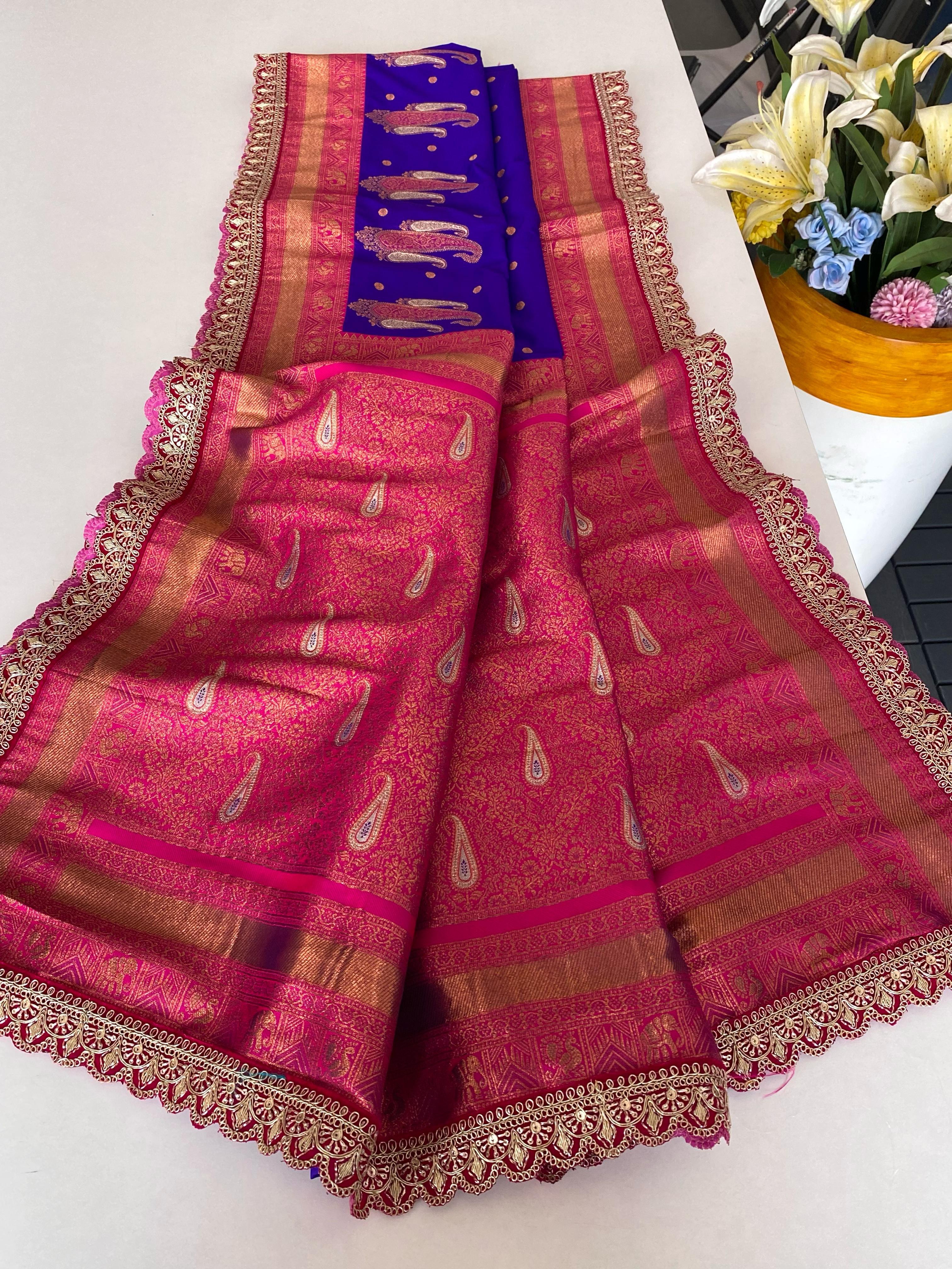 Peaceful Paithani Silk Blue Color Saree