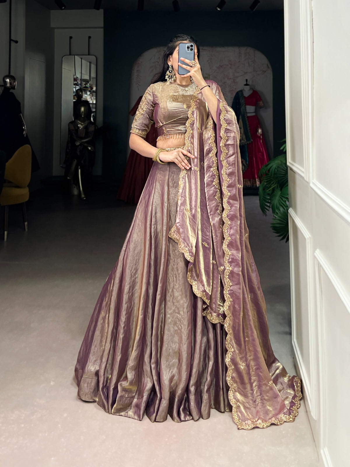 Shining Sequence Work Lavender Color Lehenga Choli