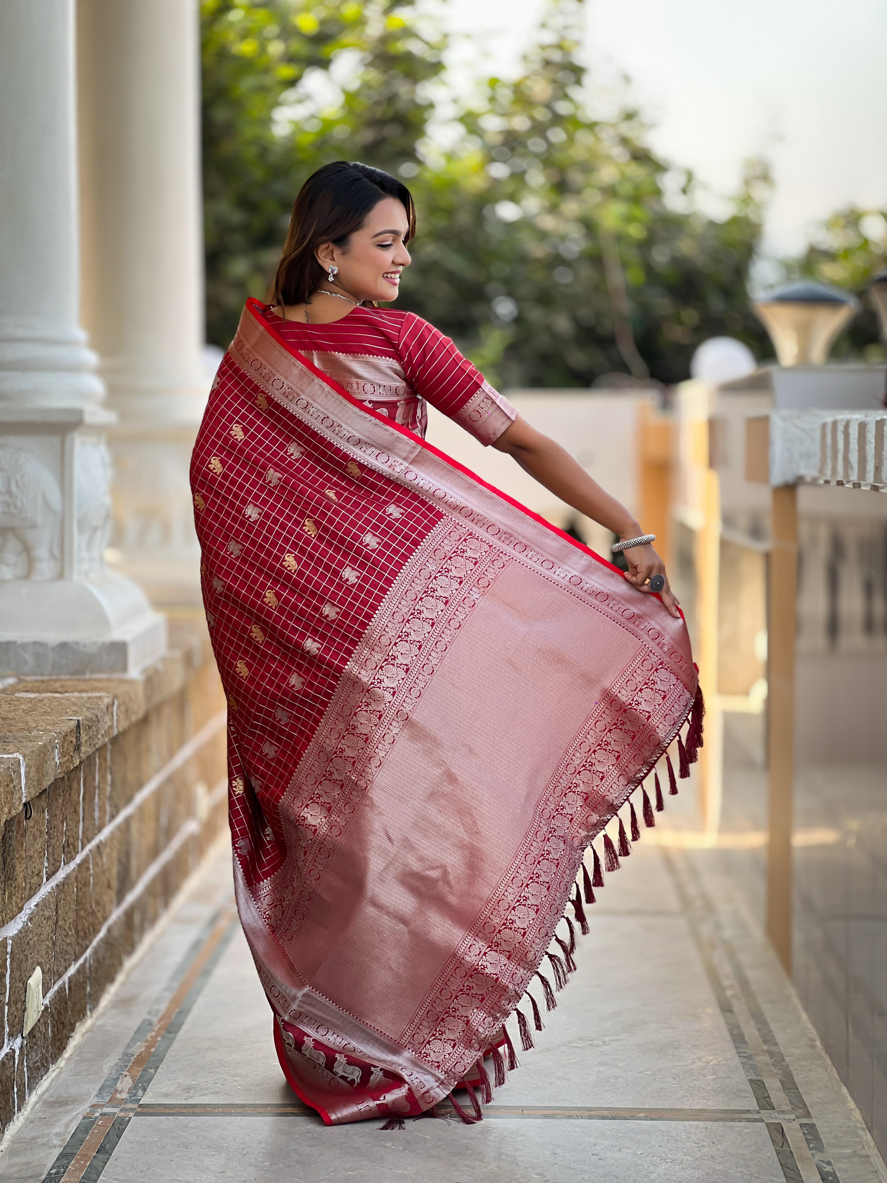 Fashionable Soft Silk Red Color Saree