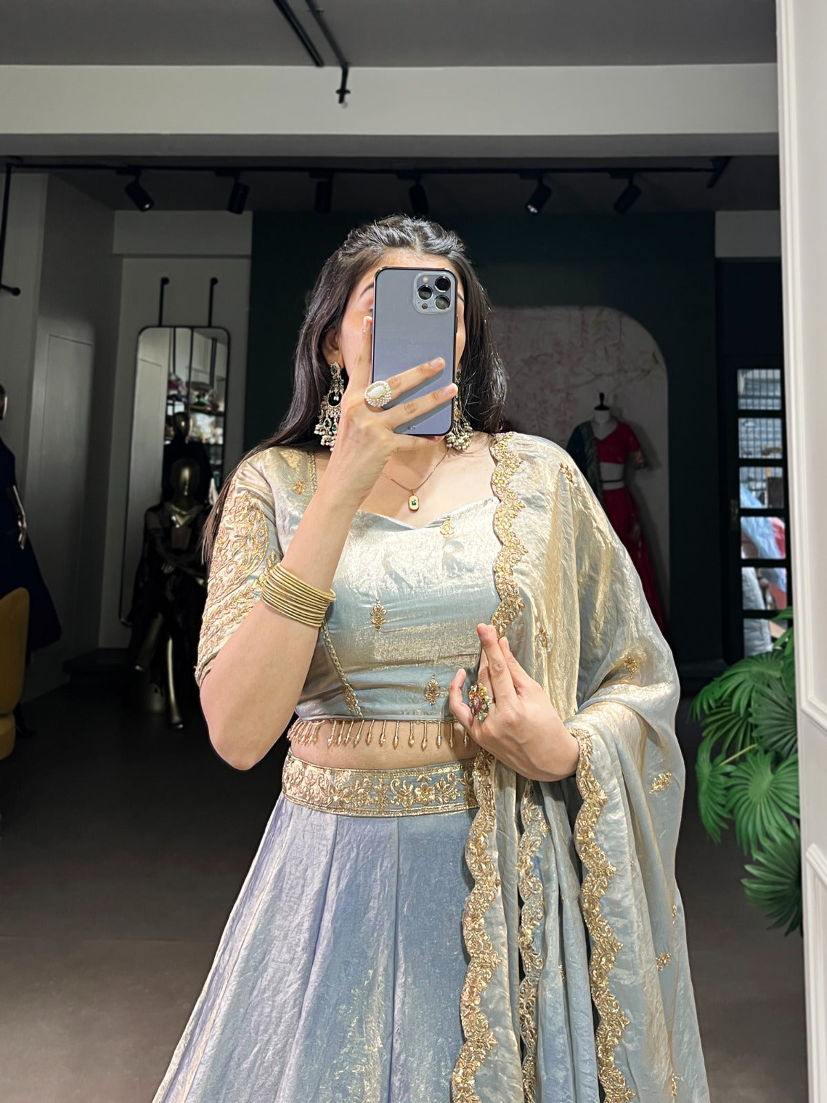 Shining Sequence Work Sky Blue Color Lehenga Choli